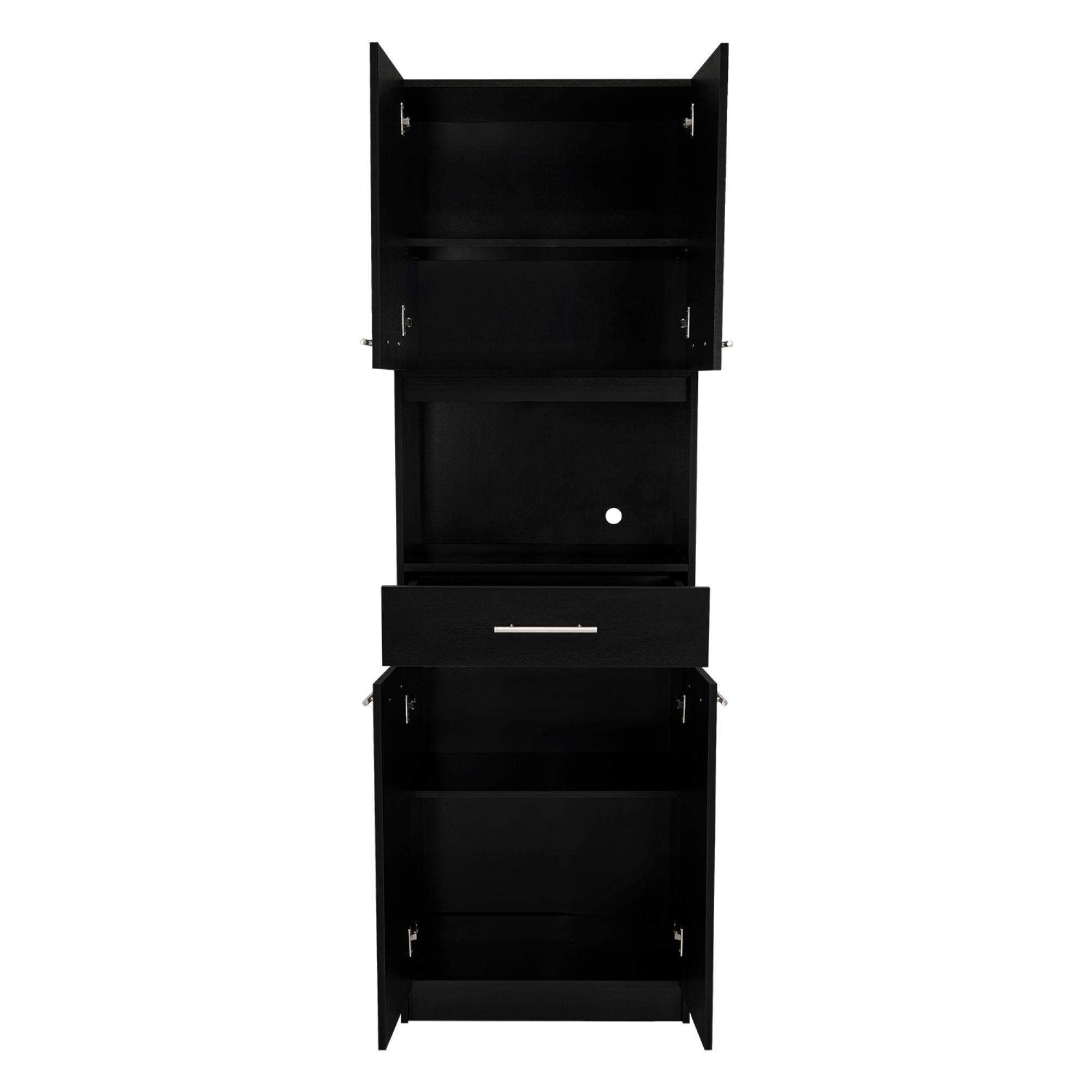 Mueble Microondas 4 Puertas 1 Cajon Fm-003N Negro-4