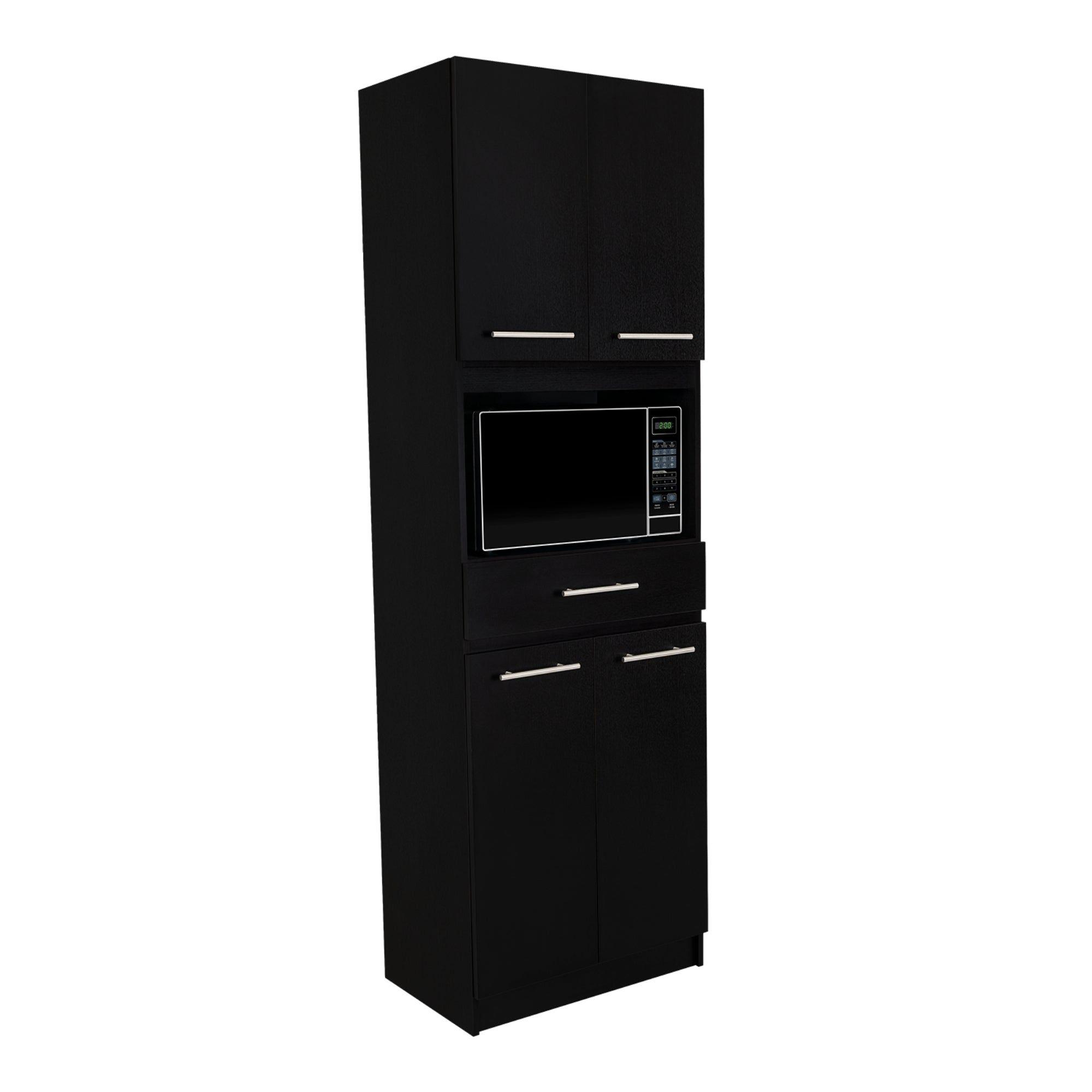 Mueble Microondas 4 Puertas 1 Cajon Fm-003N Negro-7
