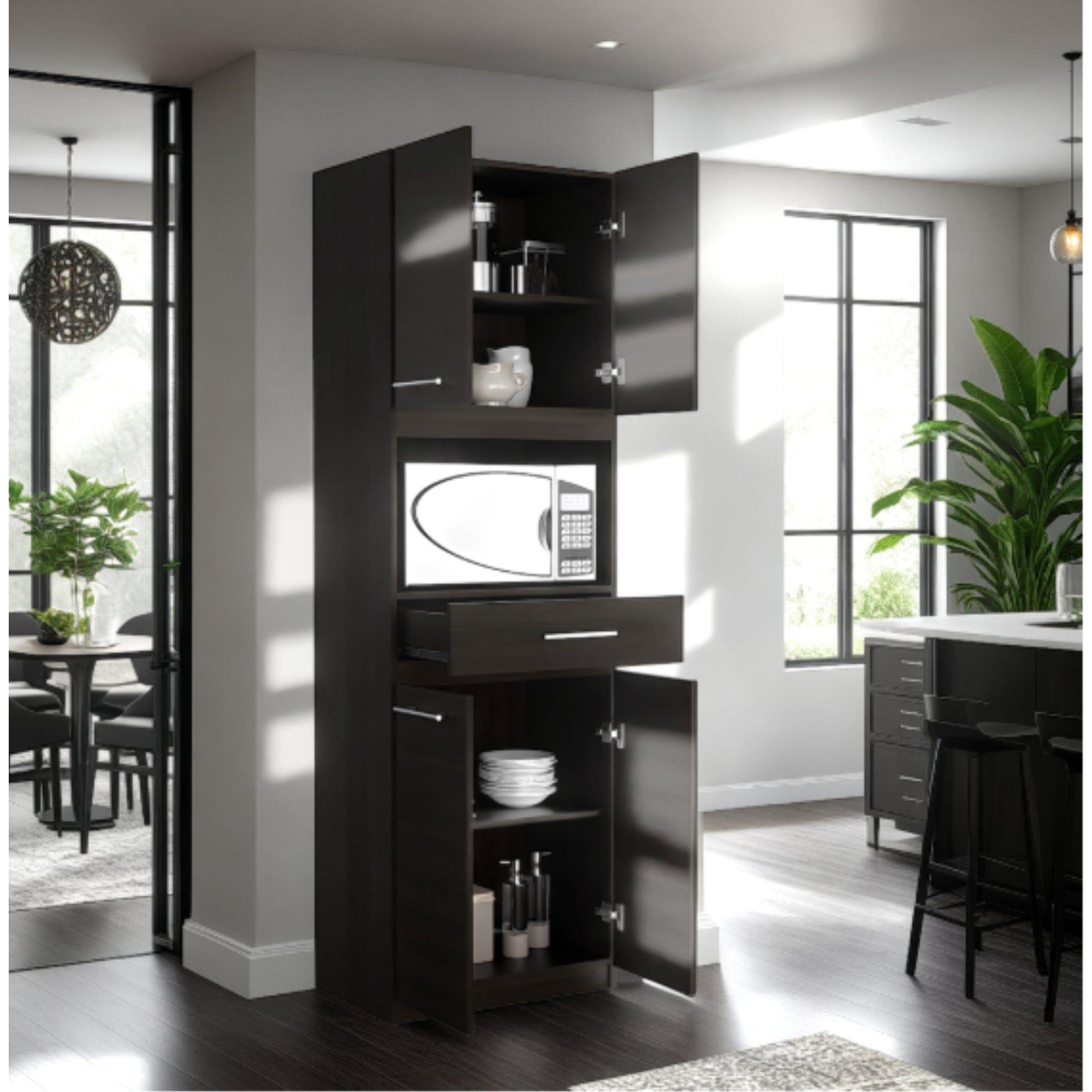 Mueble Microondas 4 Puertas 1 Cajon Fm-003N Negro-8