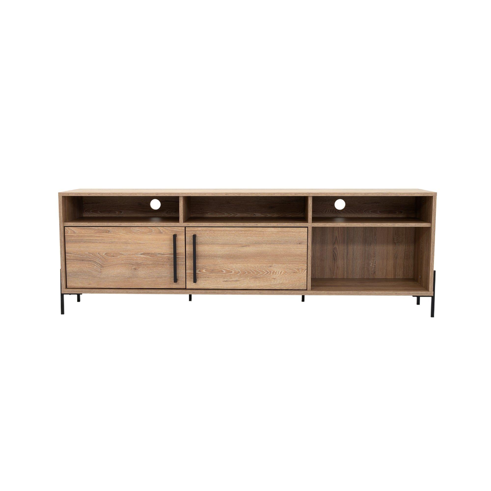 Mesa De Tv 70" Con 2 Puertas 53,4X158,5X34,6 Cm Café Claro-3