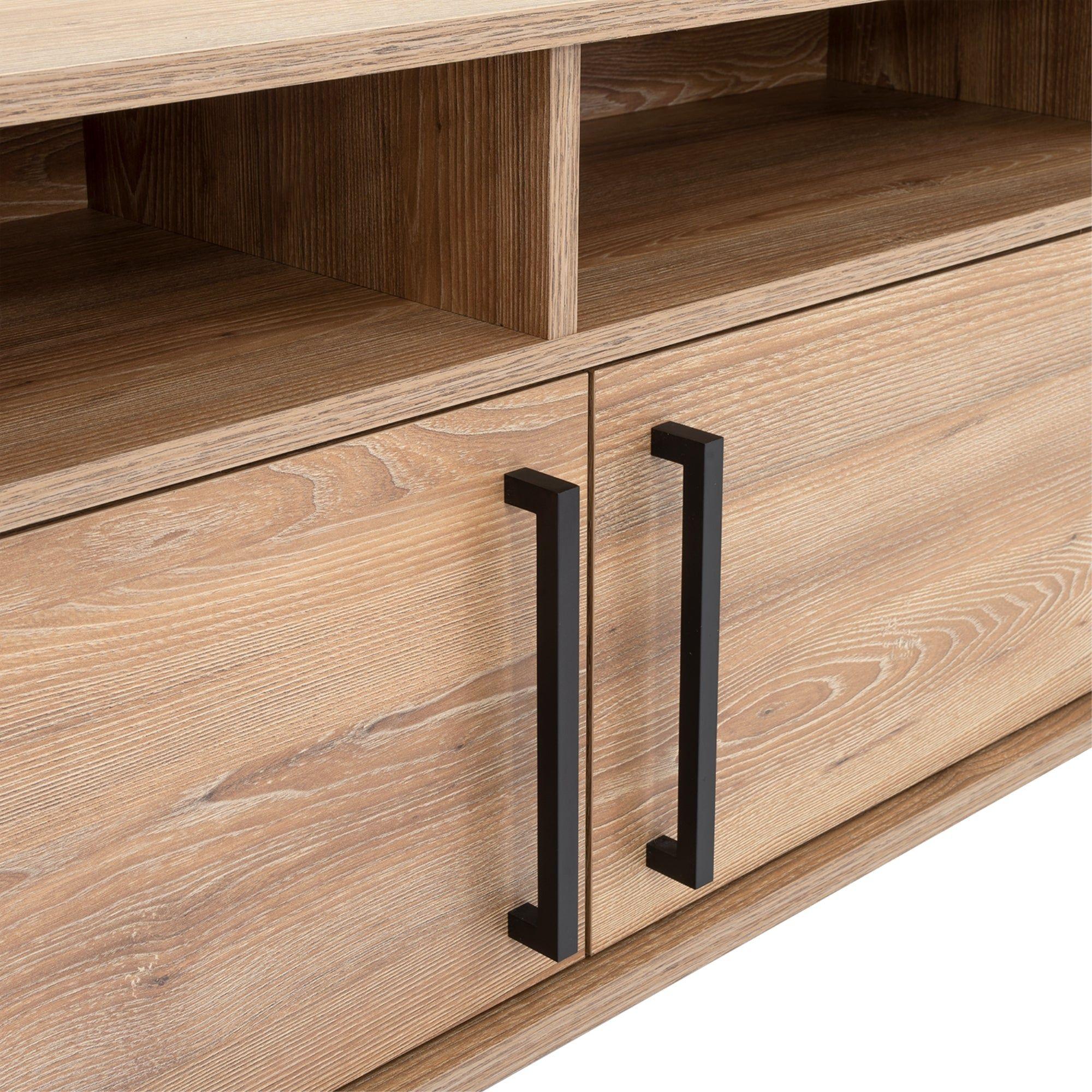 Mesa De Tv 70" Con 2 Puertas 53,4X158,5X34,6 Cm Café Claro-4