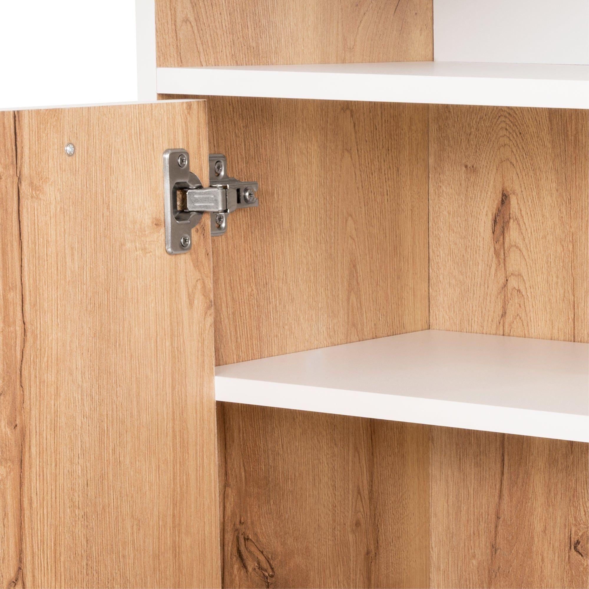 Escritorio En L Esquinero 72,5X130X120 Café Claro Y Blanco-4