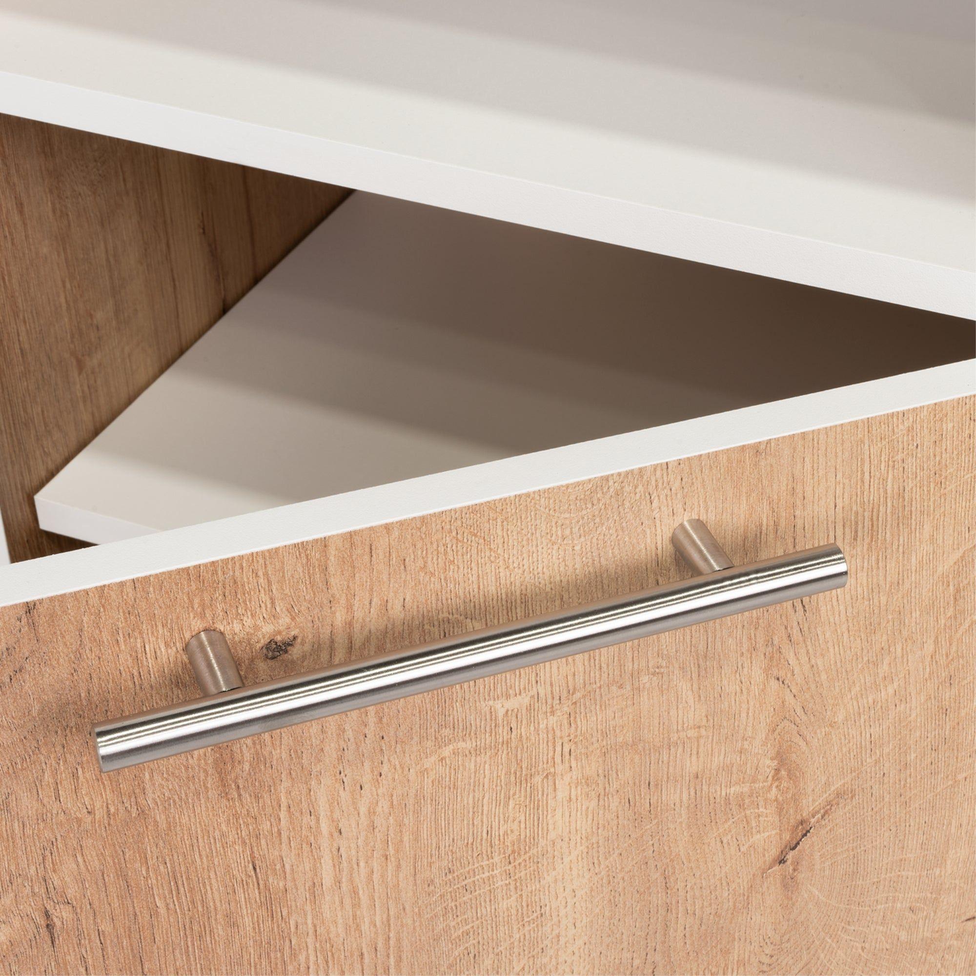 Escritorio En L Esquinero 72,5X130X120 Café Claro Y Blanco-5