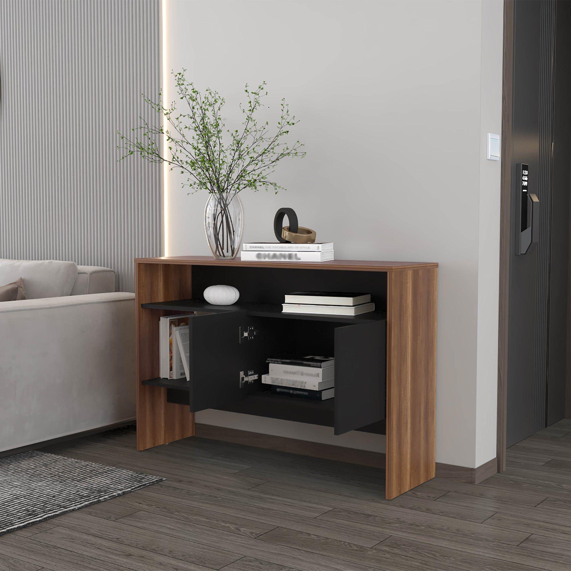 ARRIMO 2 PUERTAS 80X120X35 CM FM-002C - CAFE CLARO / NEGRO-5