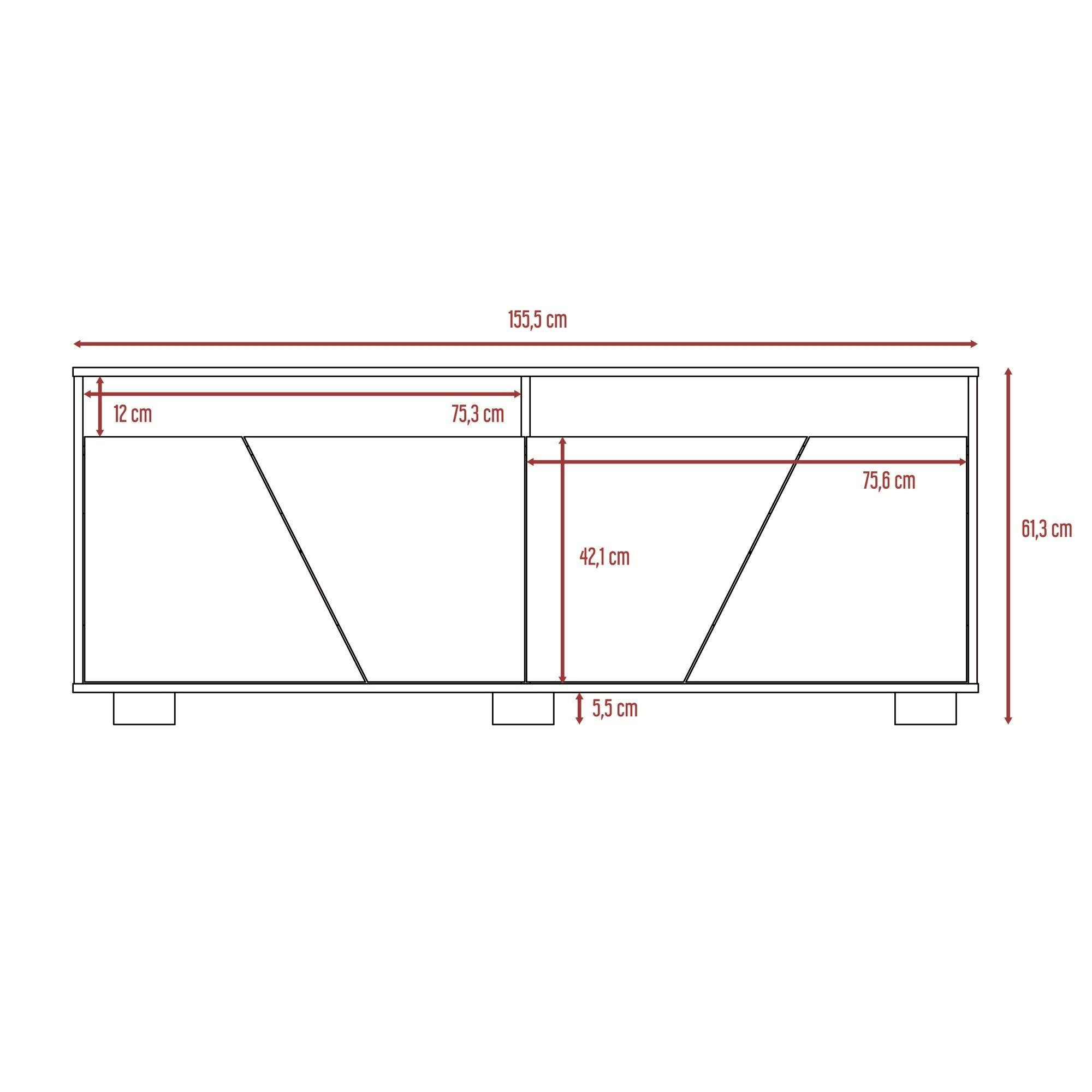 Rack Tv 70" 4 Puertas Fm-010C Cafe Claro Y Café Oscuro-8