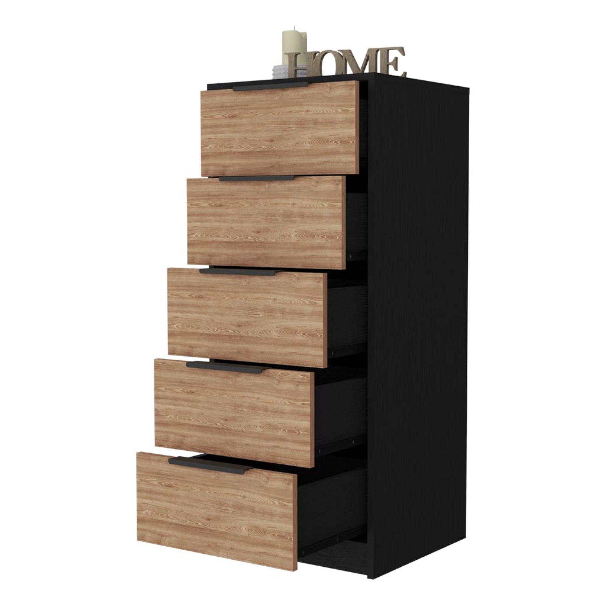 COMODA 5 CAJONES FM-002N - NEGRO-3