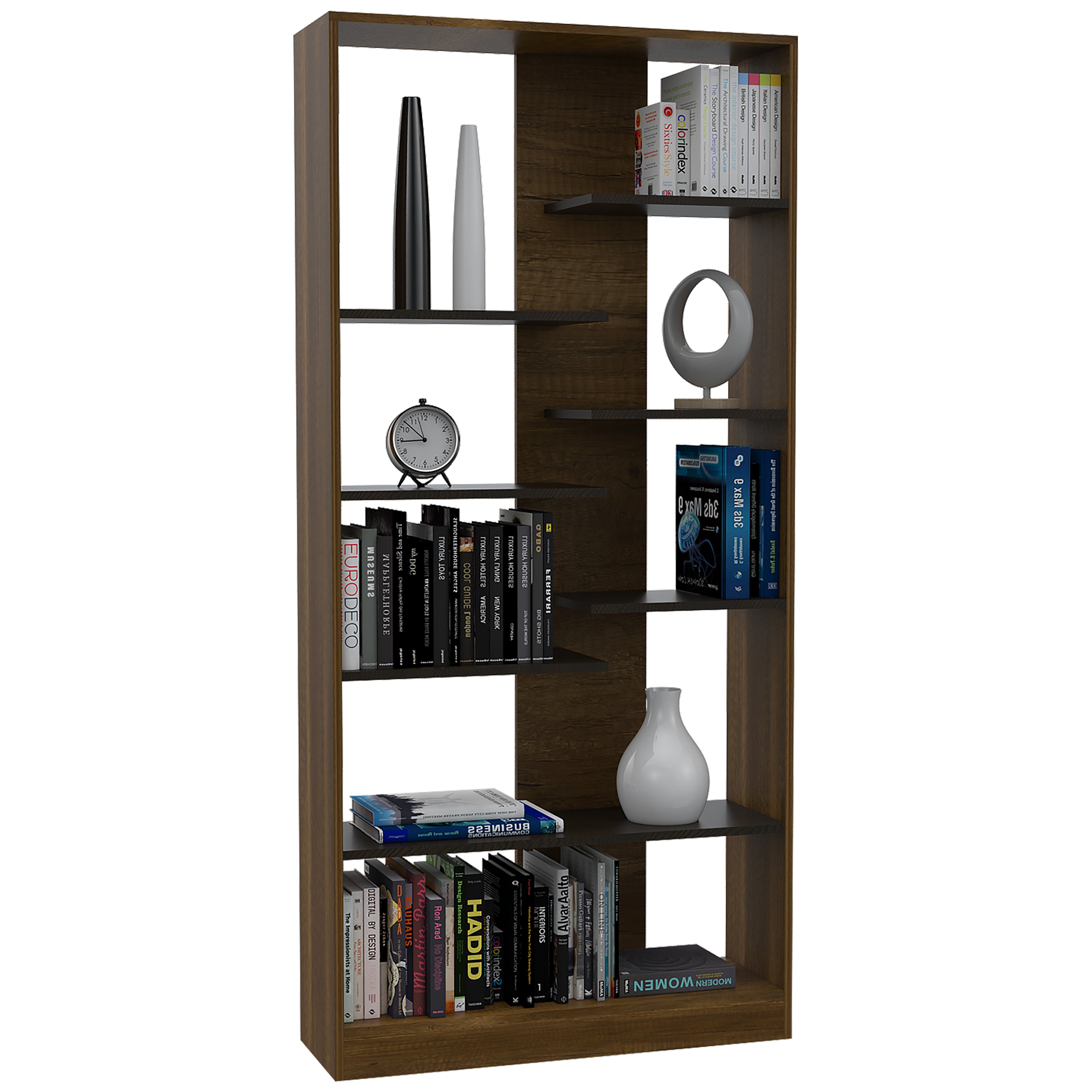 BIBLIOTECA FM-003C - CAFE OSCURO Y NEGRO-3
