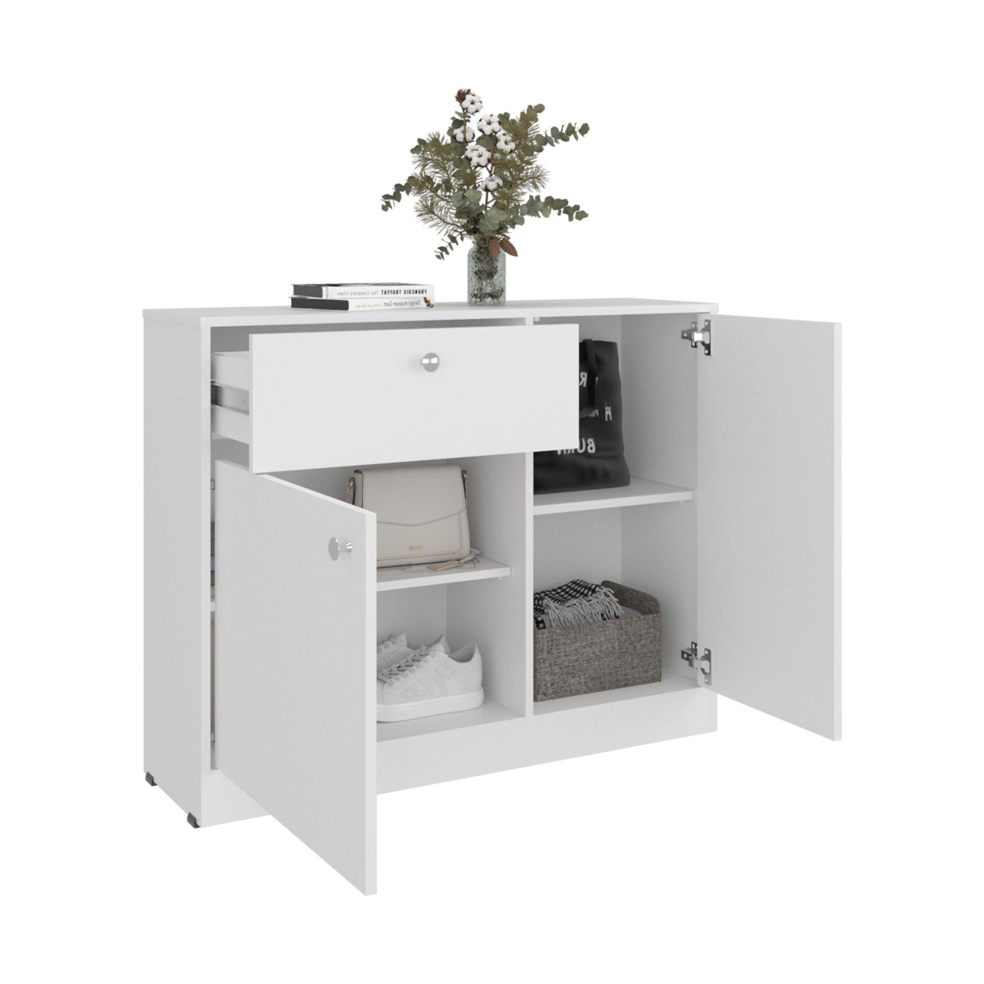 Comoda 2 Puertas 80x100x30,2 Cm Blanco-2