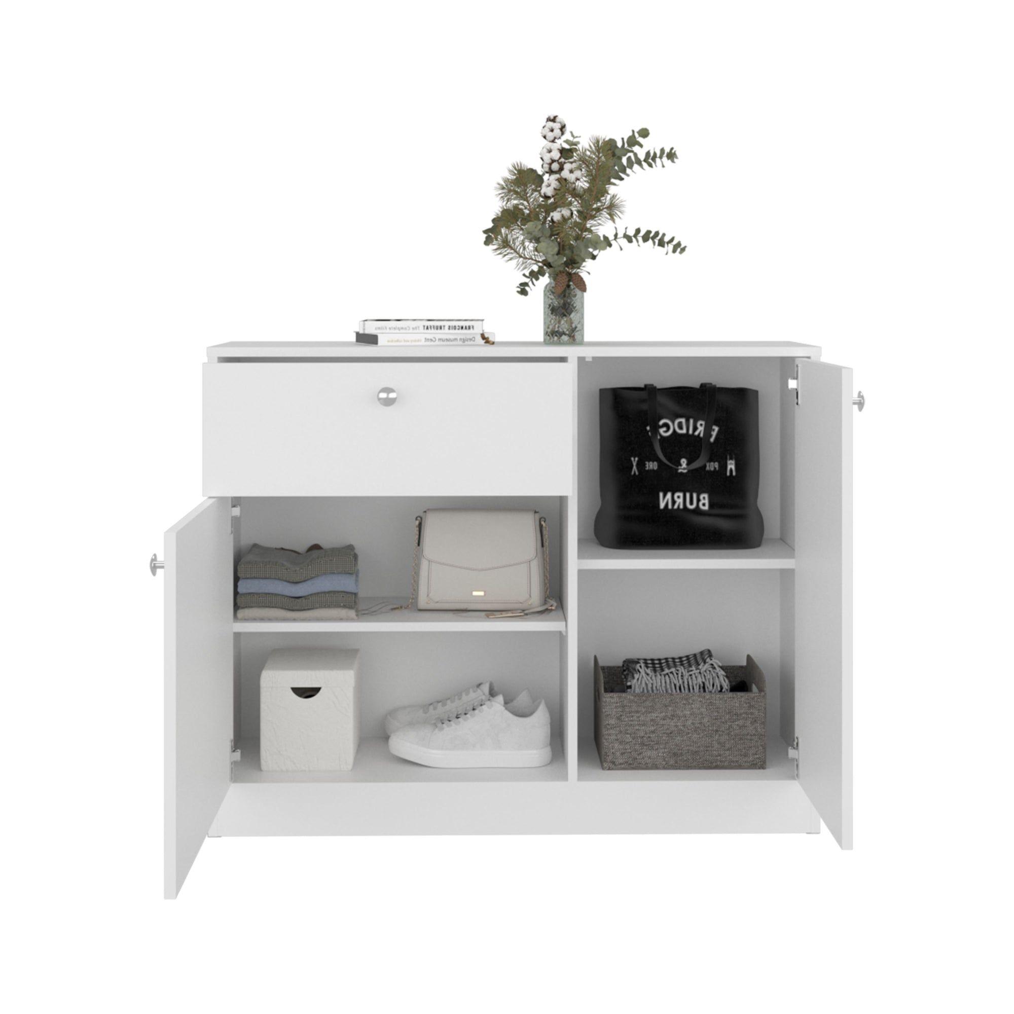 Comoda 2 Puertas 80x100x30,2 Cm Blanco-3