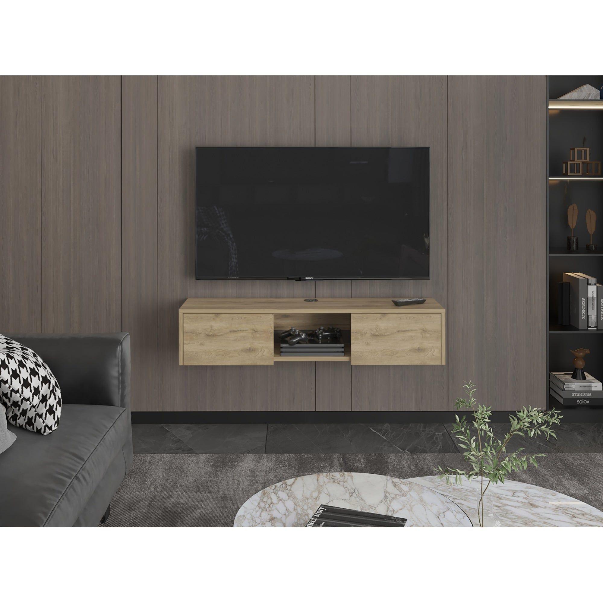 PANEL TV 49" CON 2 PUERTAS FM-011C - CAFÉ CLARO-4