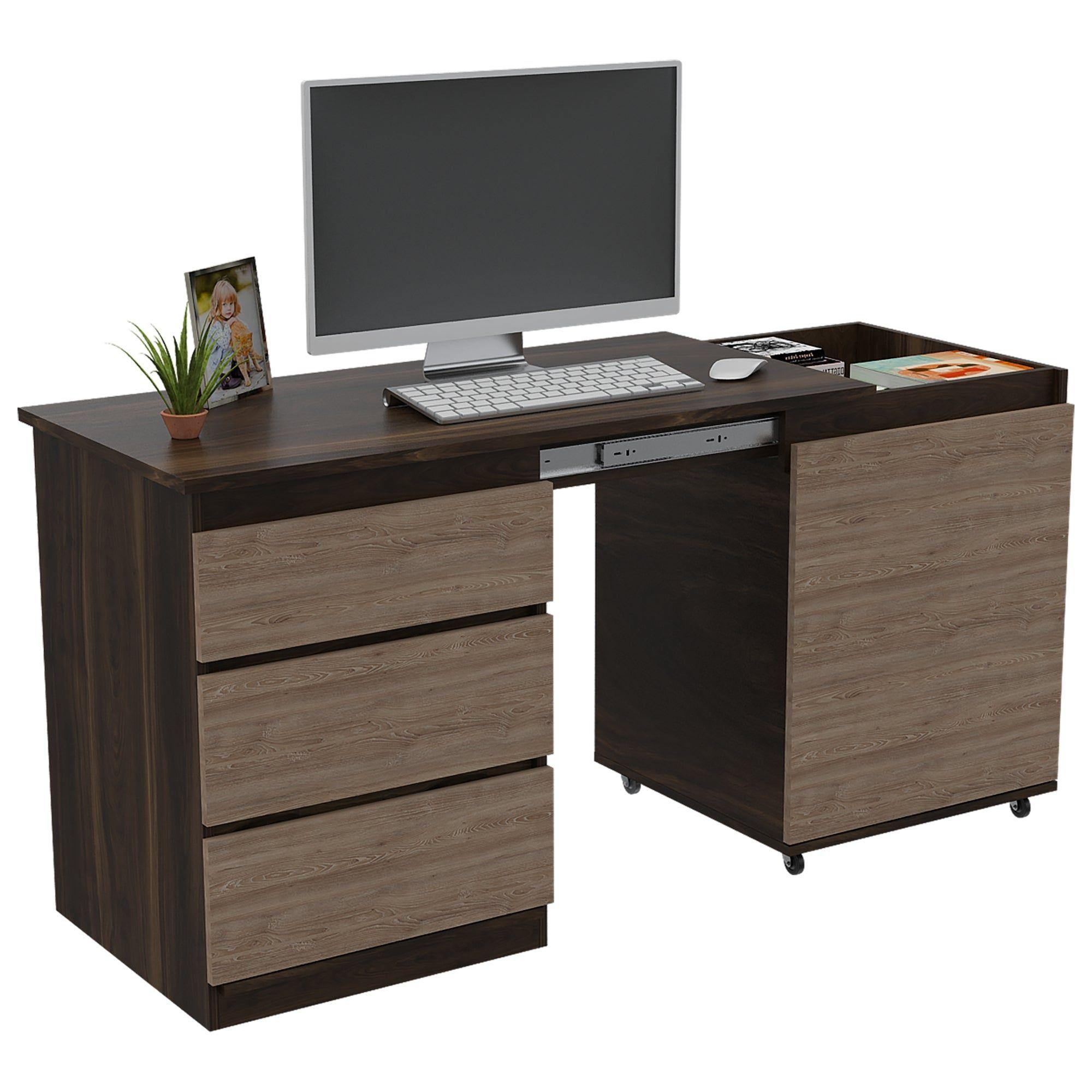 ESCRITORIO EXTENSIBLE 3 CAJONES 1 PUERTA FM-020O CAFÉ OSCURO-2