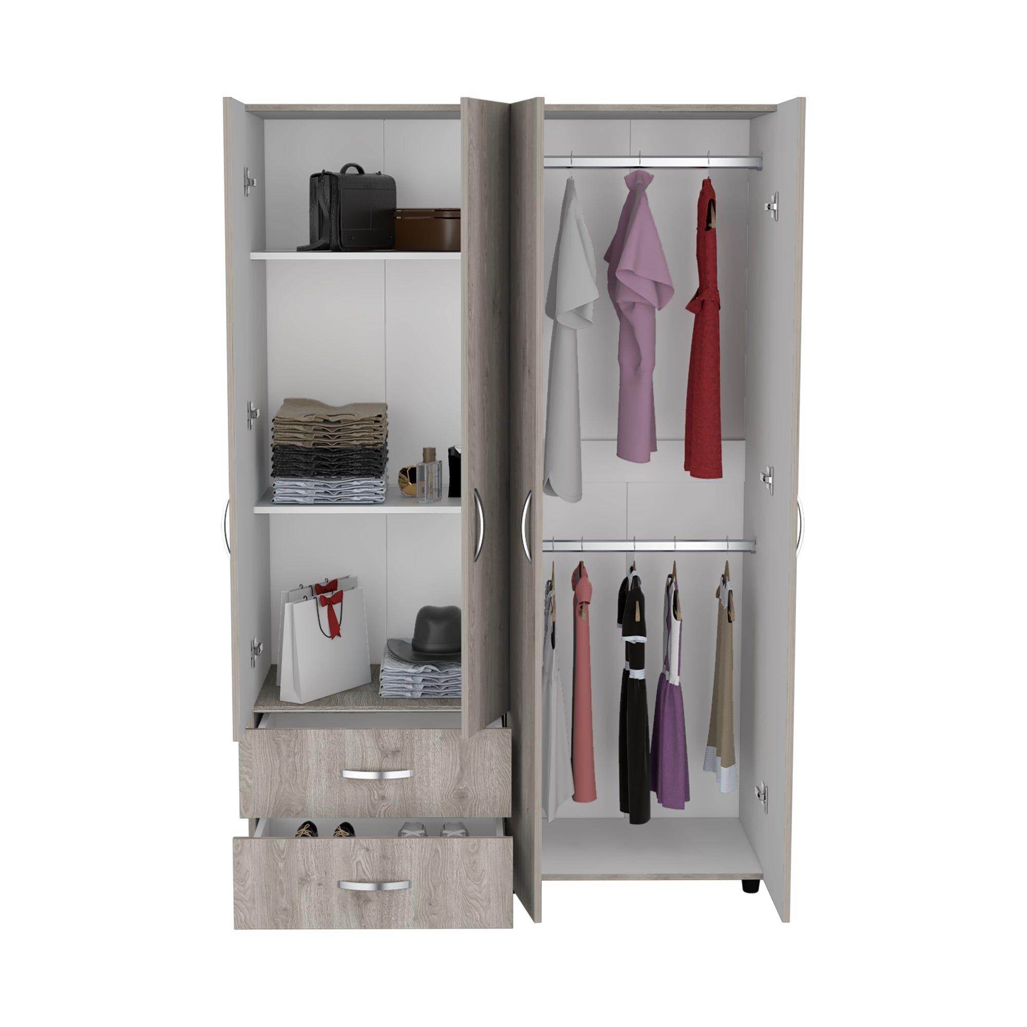 CLOSET 4 PUERTAS 2 CAJONES FM-019C - HUMO-2