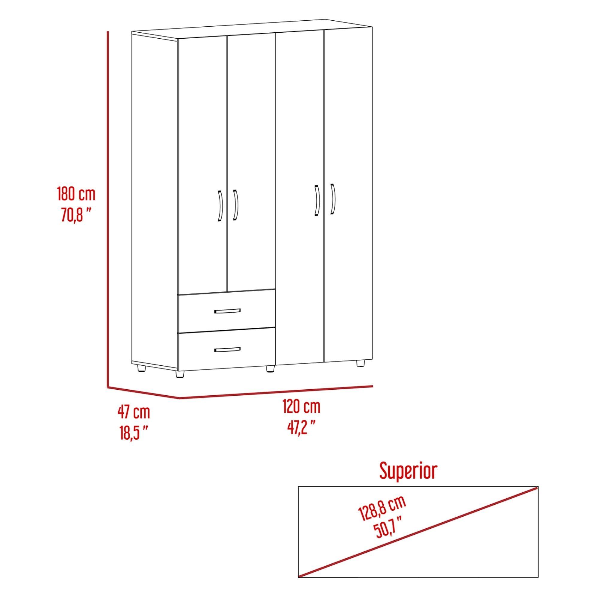 CLOSET 4 PUERTAS 2 CAJONES FM-019C - HUMO-6