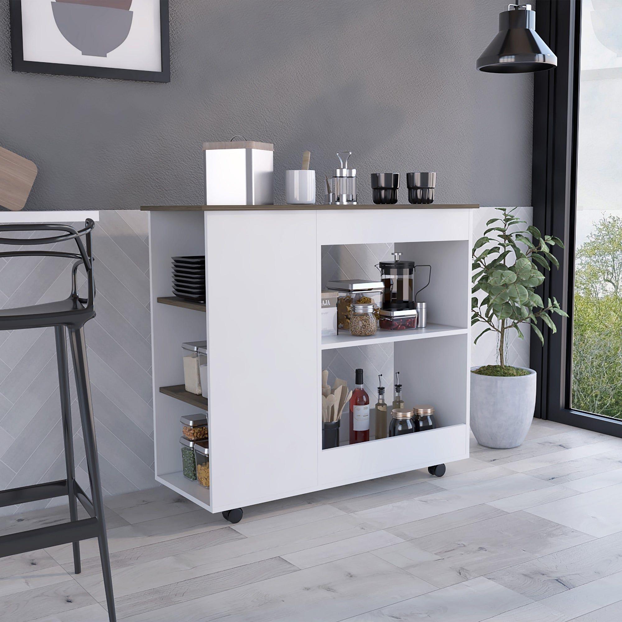 ISLA DE COCINA CON RUEDAS FM-002B BLANCO-3
