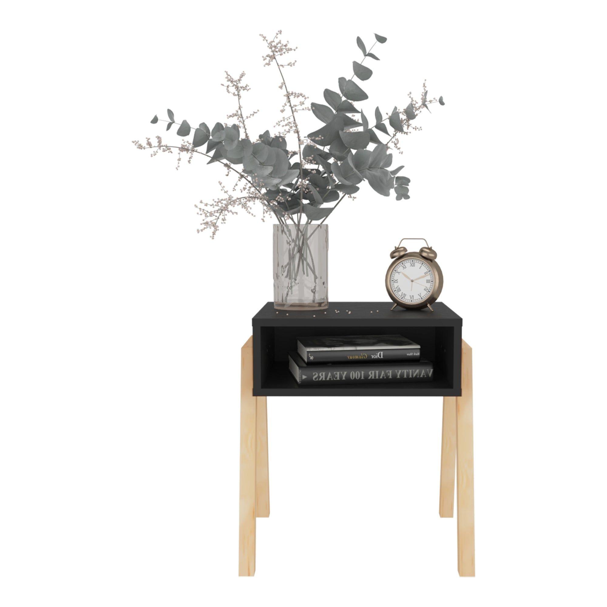 Velador 50,6X46X36,9 Cm Negro Y Café -2