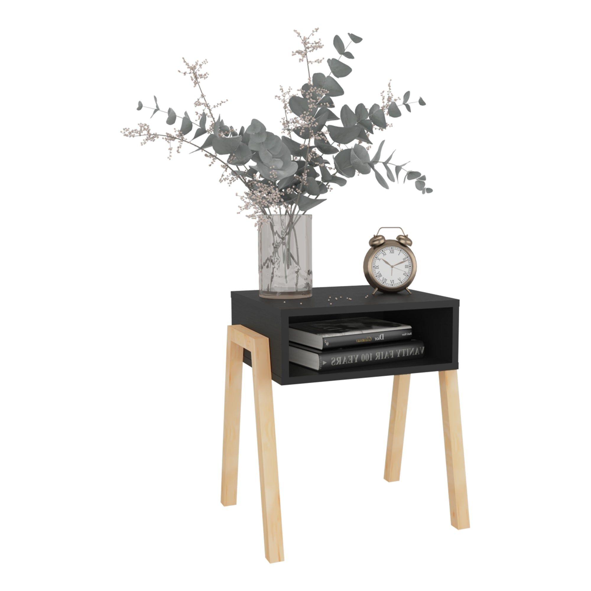 Velador 50,6X46X36,9 Cm Negro Y Café -3