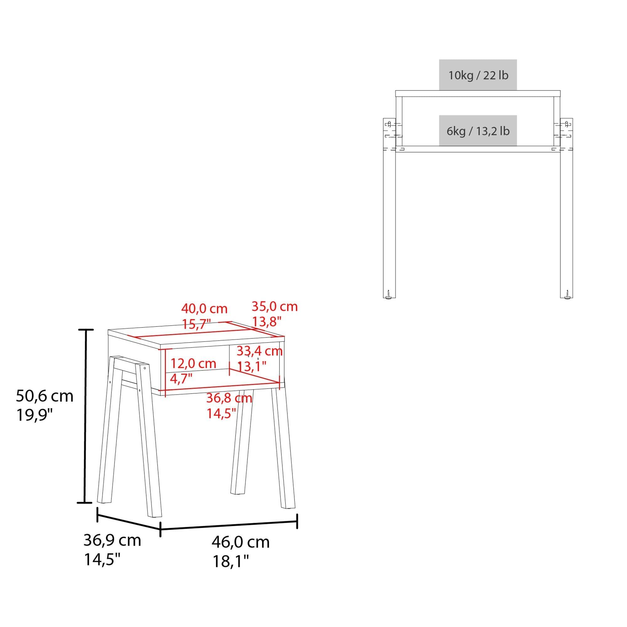 Velador 50,6X46X36,9 Cm Negro Y Café -5