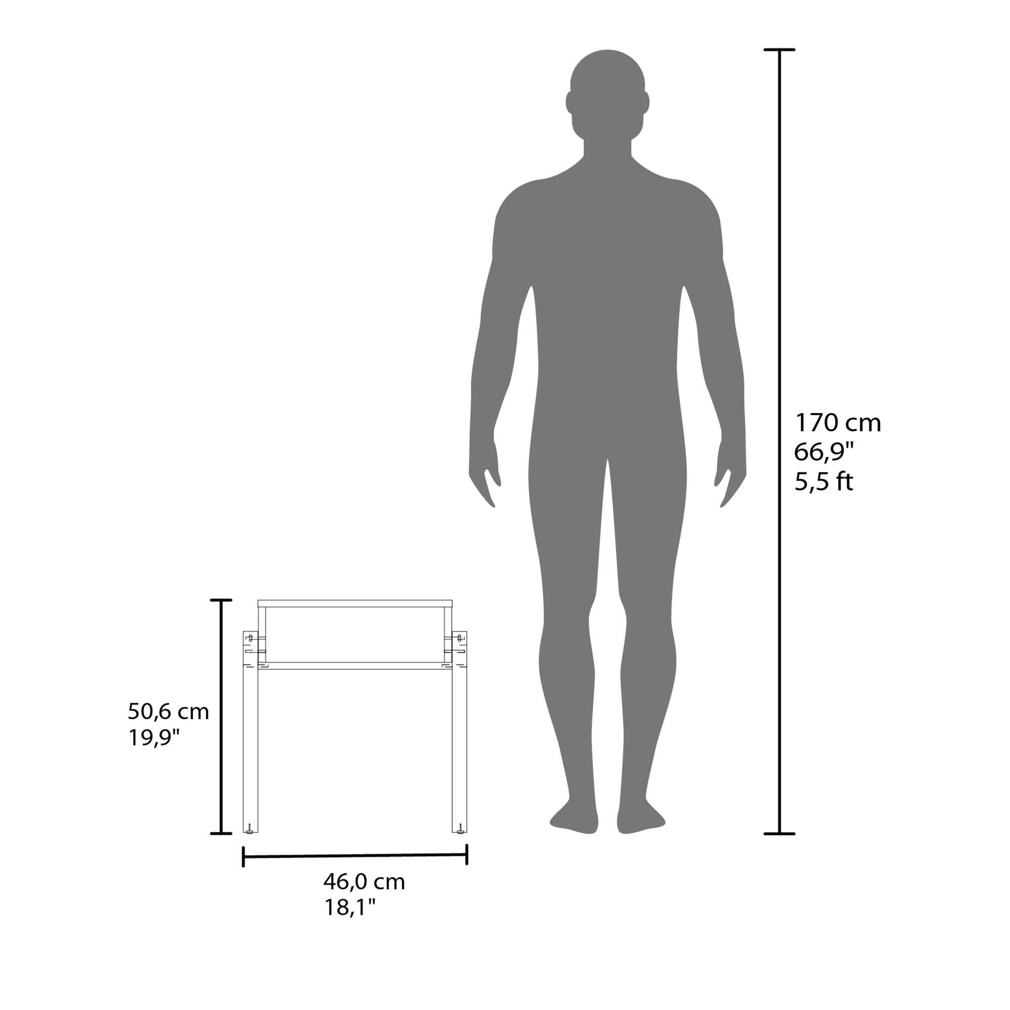 Velador 50,6X46X36,9 Cm Negro Y Café -6