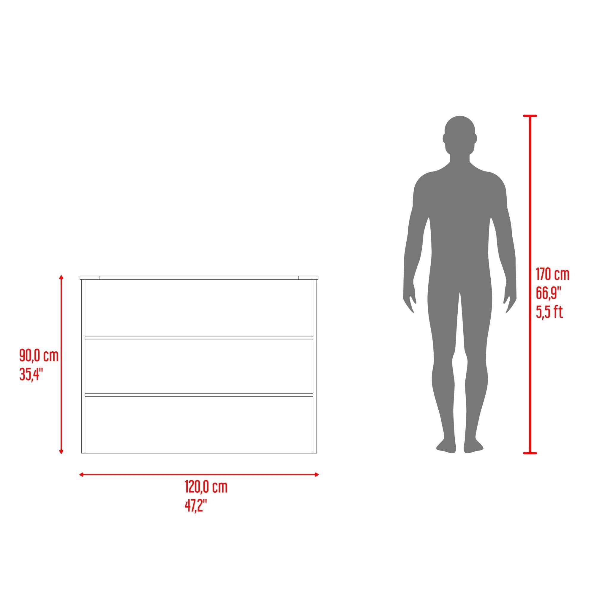 Isla De Cocina Auxiliar  90X120X60 Cm Negro Y Café Claro-4