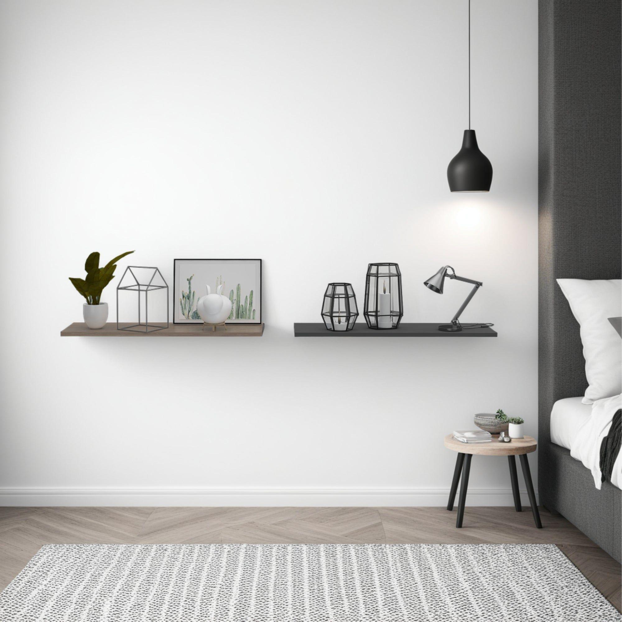 SET 2 REPISAS 160X25X1,5 CM FM-001G GRIS Y CAFÉ CLARO-4