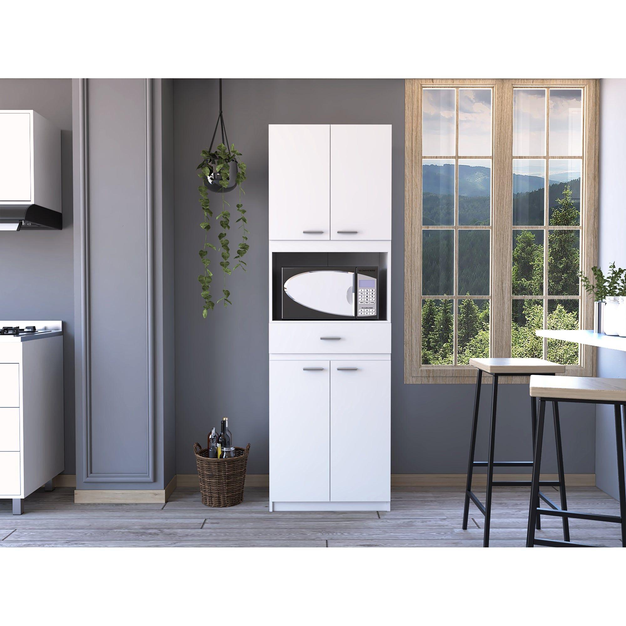 Mueble Microondas Fm 4 Puertas 196X62X39,5 Cm Blanco-7