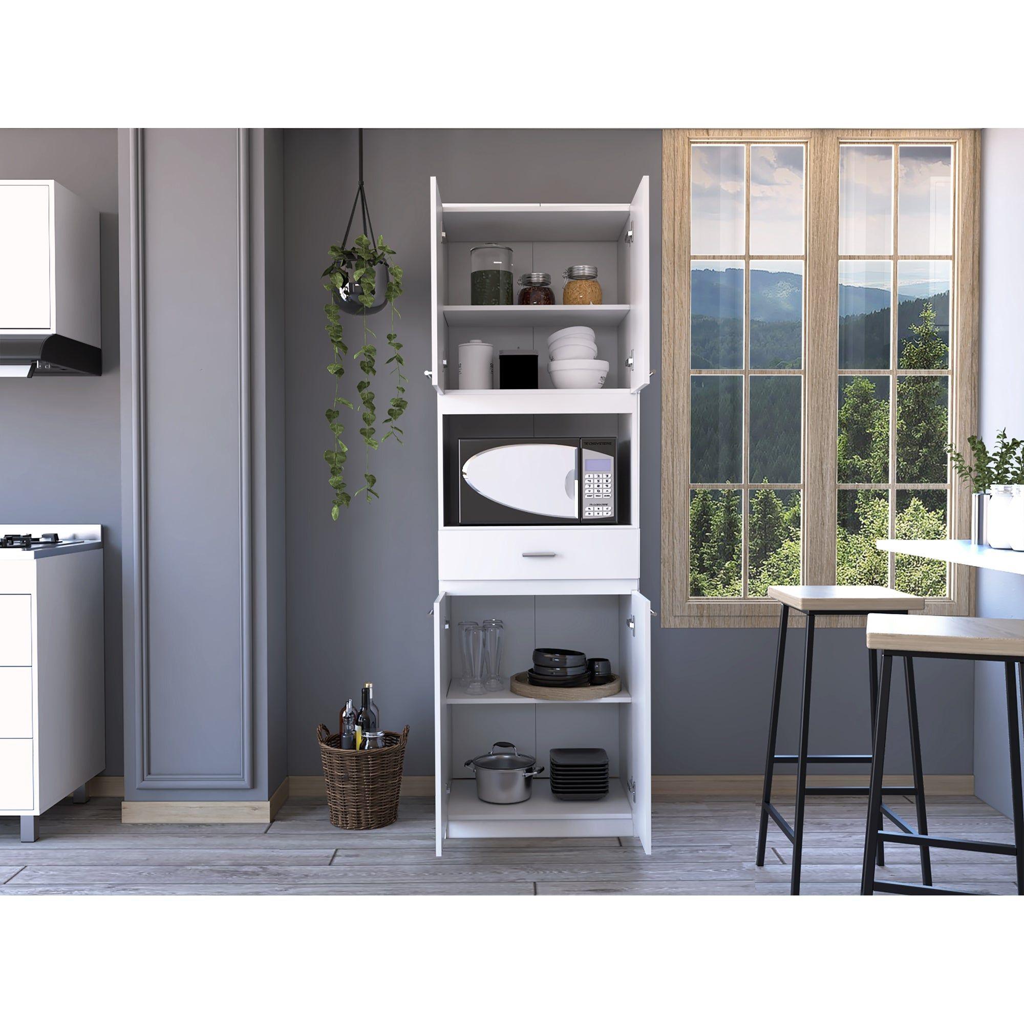 Mueble Microondas Fm 4 Puertas 196X62X39,5 Cm Blanco-8