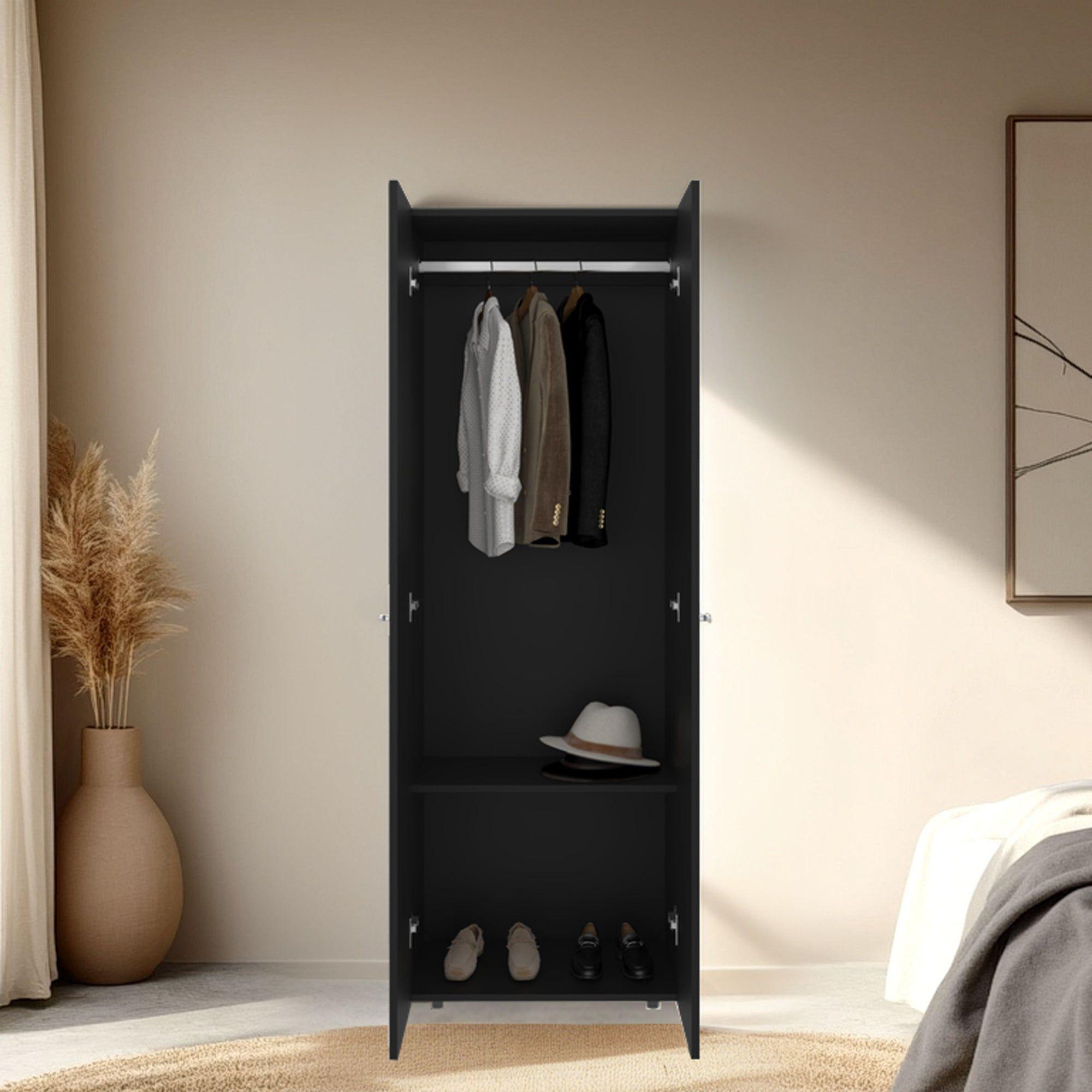 Closet Colgador 2 Puertas 170X60X40,2 Cm Negro-5