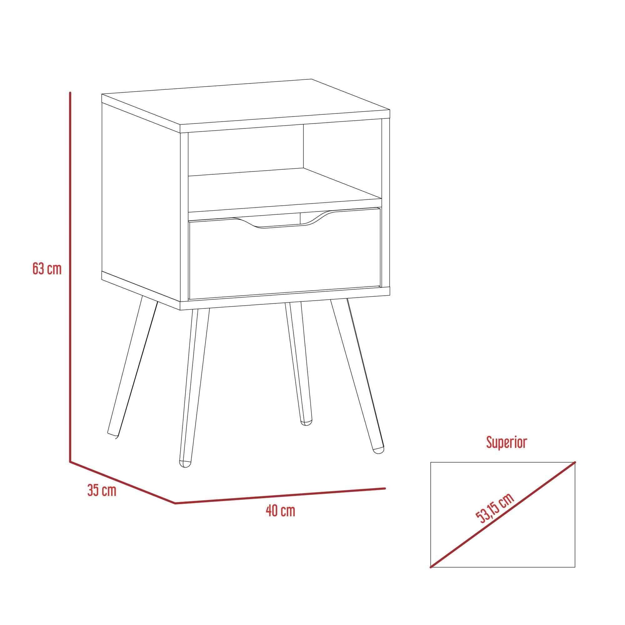 VELADOR 1 CAJON 40X63X35 CM FM-015C - CAFÉ CLARO / BLANCO-6