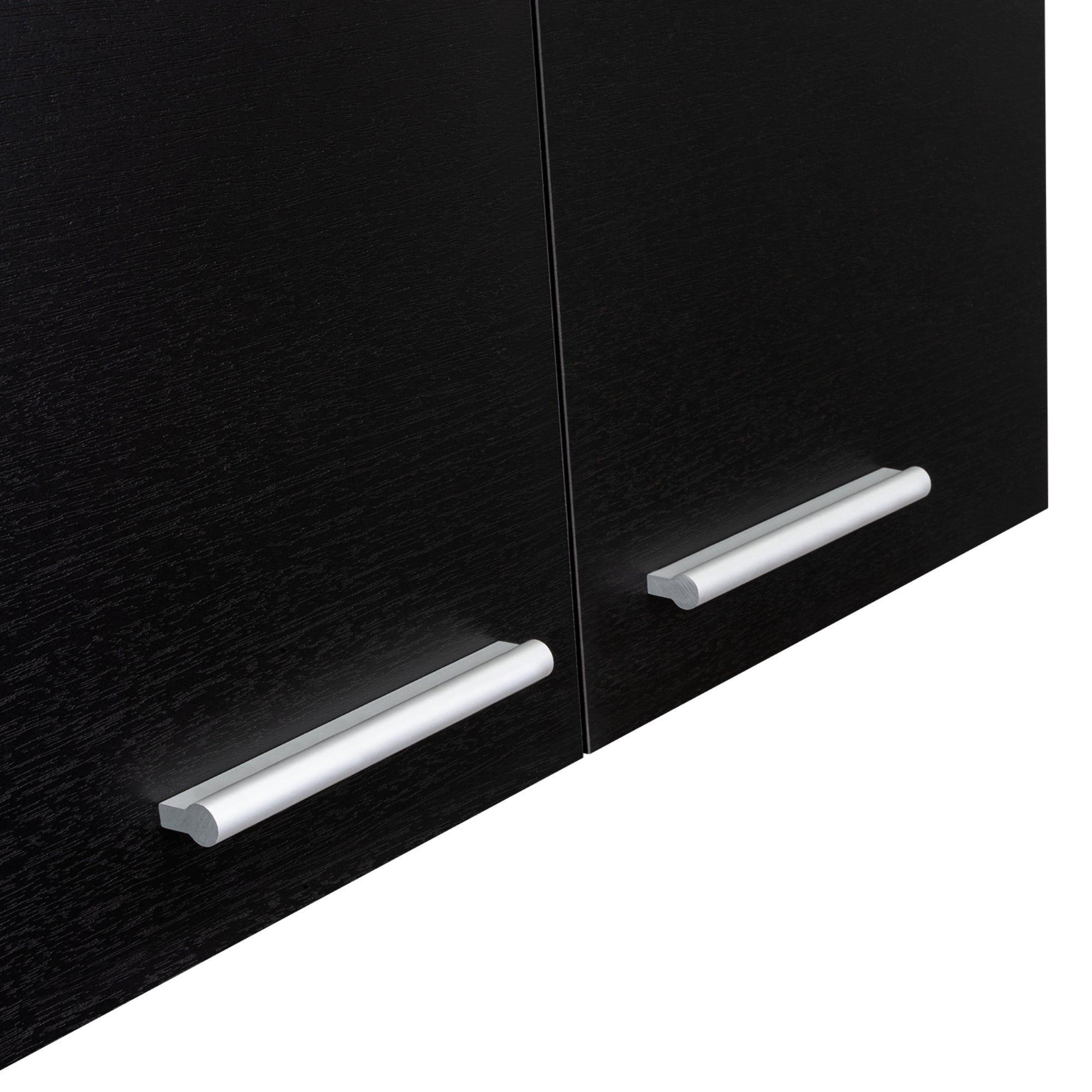 Mueble Superior De Cocina 6 Puertas 150X60X31,5 Cm Negro Y Blanco-4