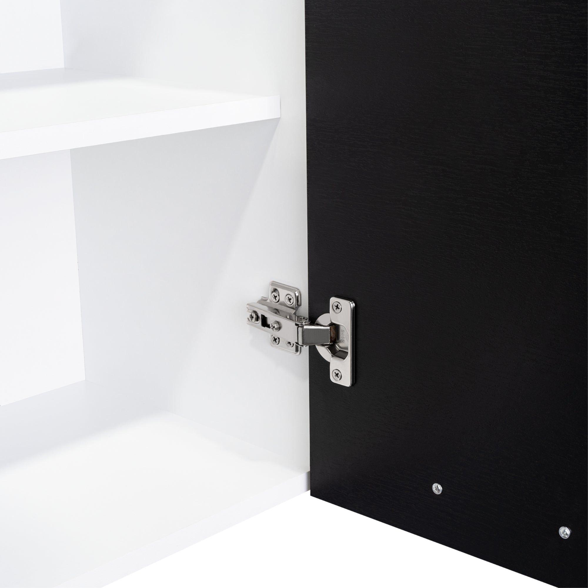 Mueble Superior De Cocina 6 Puertas 150X60X31,5 Cm Negro Y Blanco-5