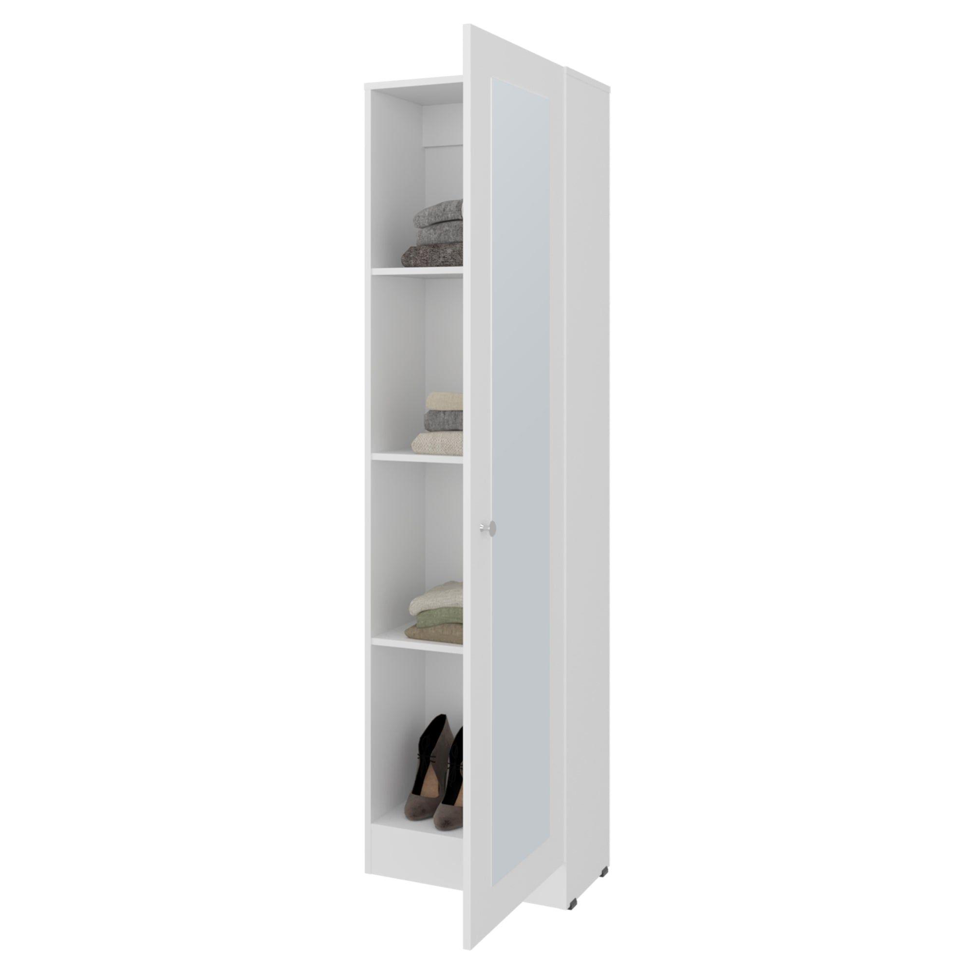 Closet 1 Puerta Con Espejo 180,1x49,1x30,2 Cm Blanco-2