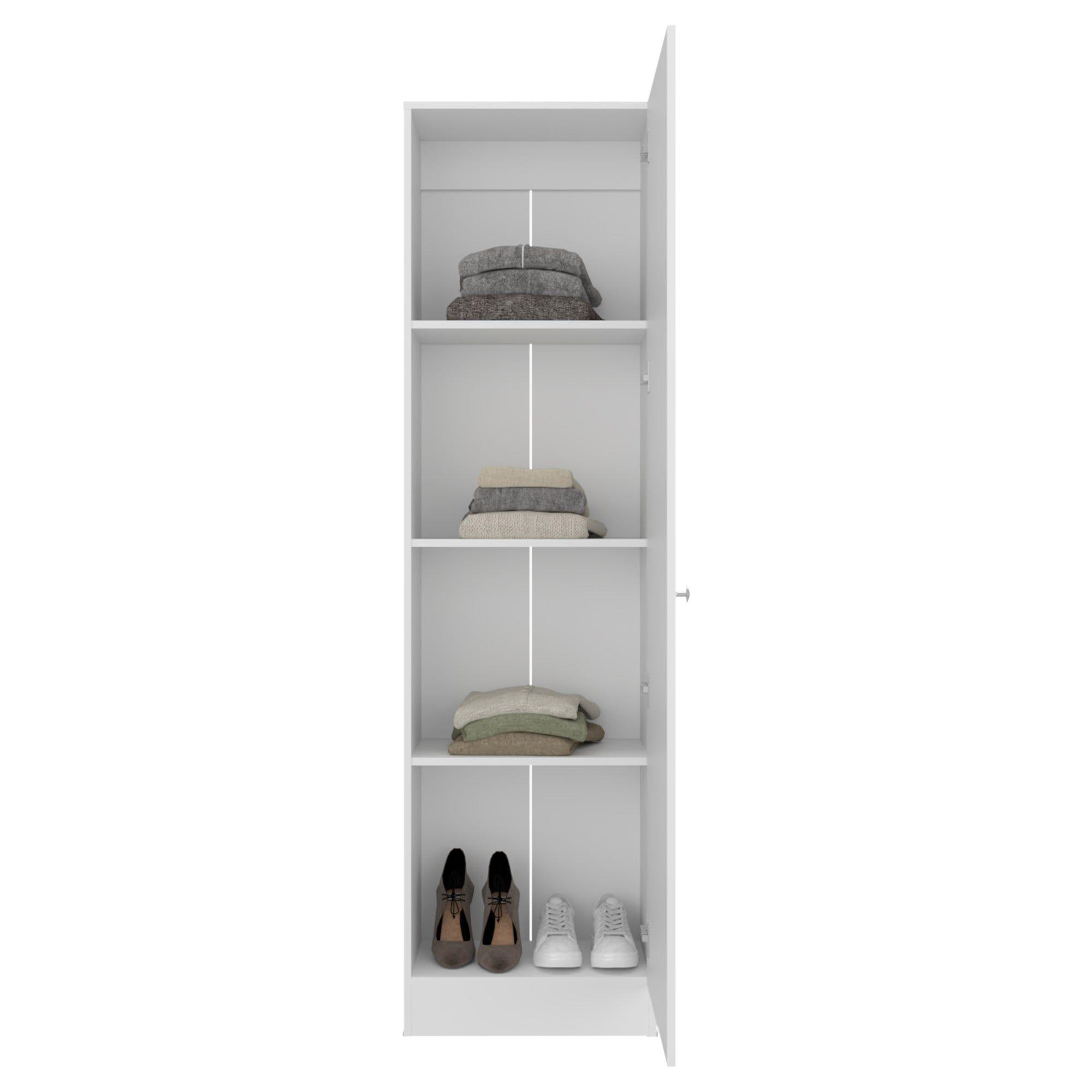 Closet 1 Puerta Con Espejo 180,1x49,1x30,2 Cm Blanco-3