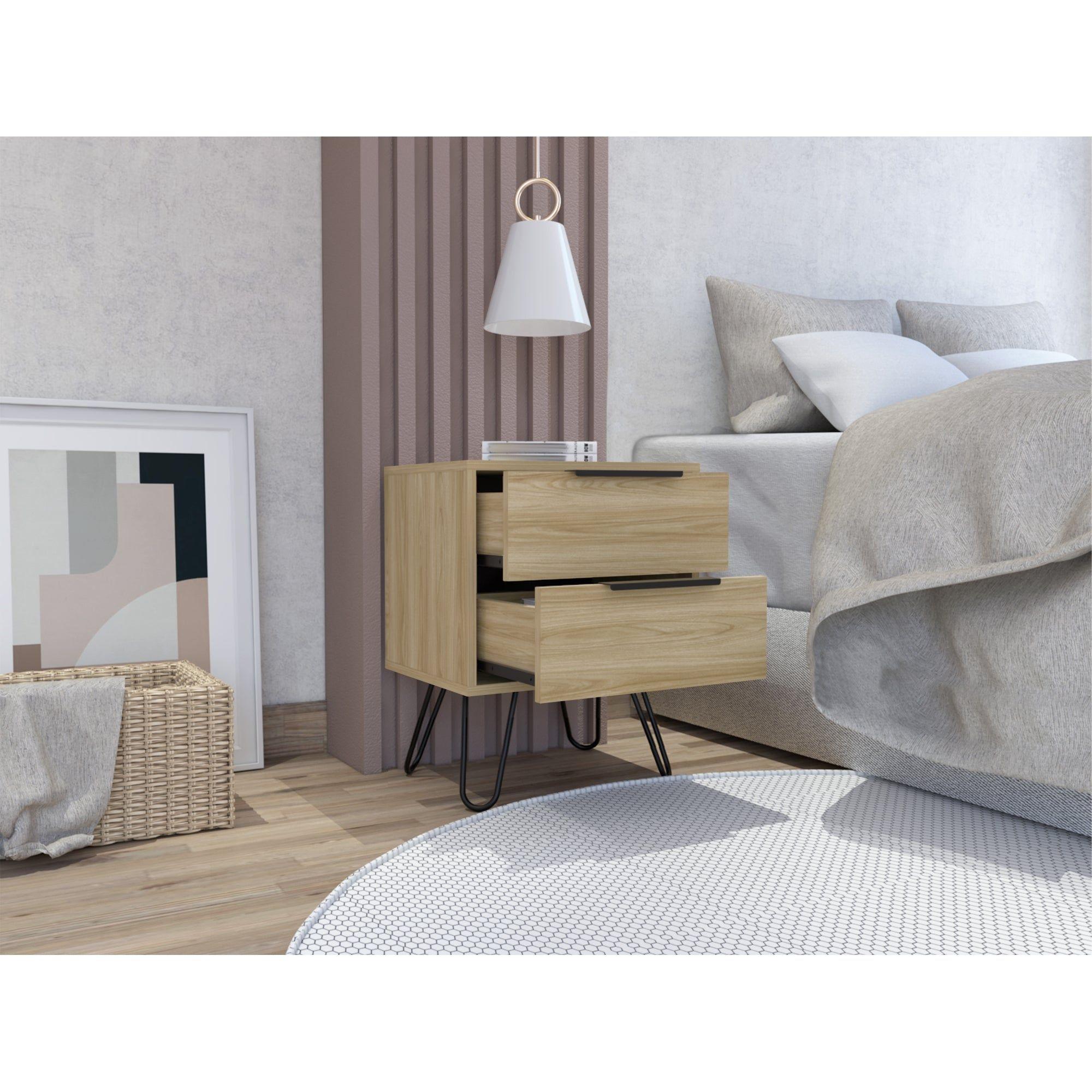 VELADOR 2 CAJONES 45X57X34,8 CM FM-016B - BEIGE-5