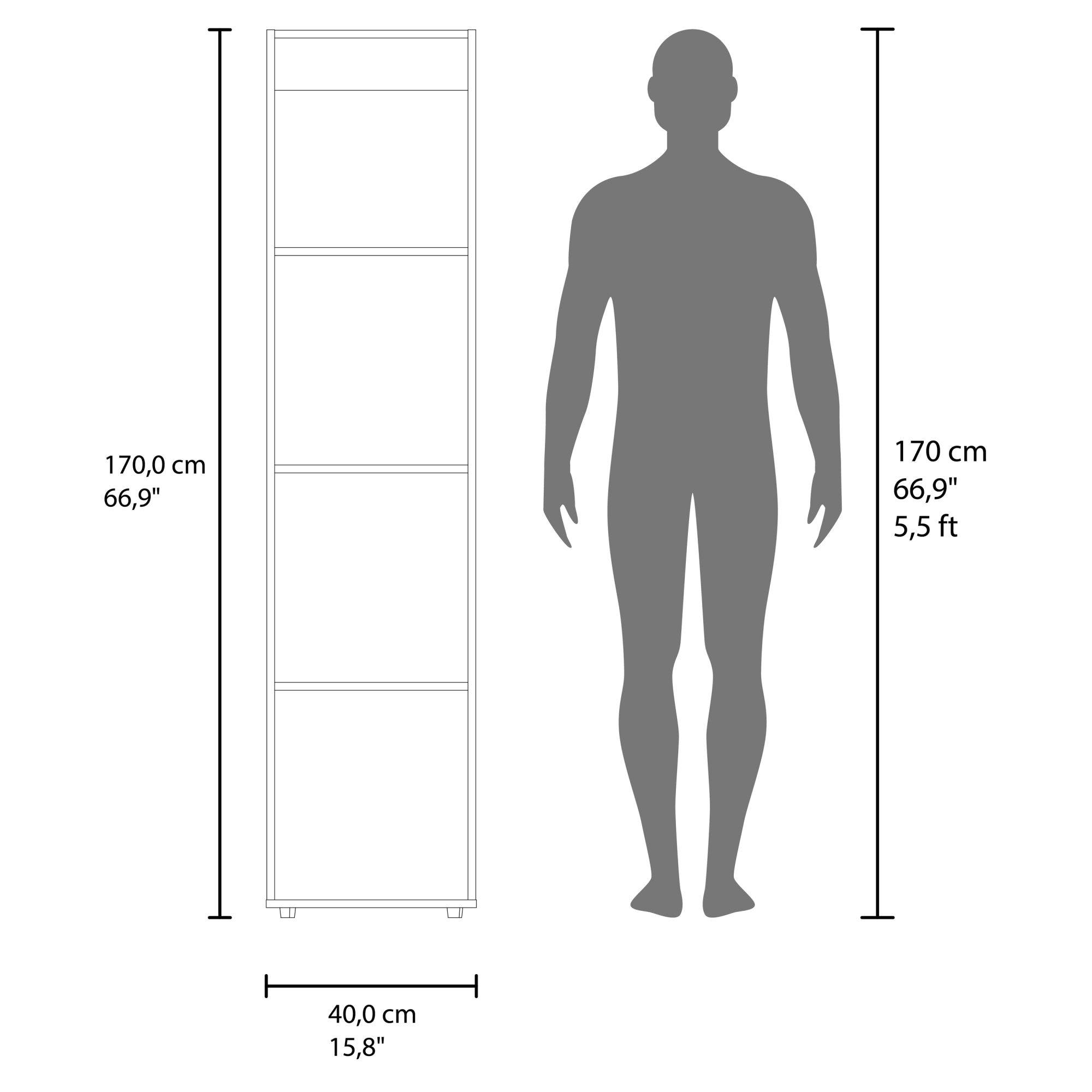 Closet 1 Puerta Con Espejo 170 X 40 X 40 Cm Negro-5