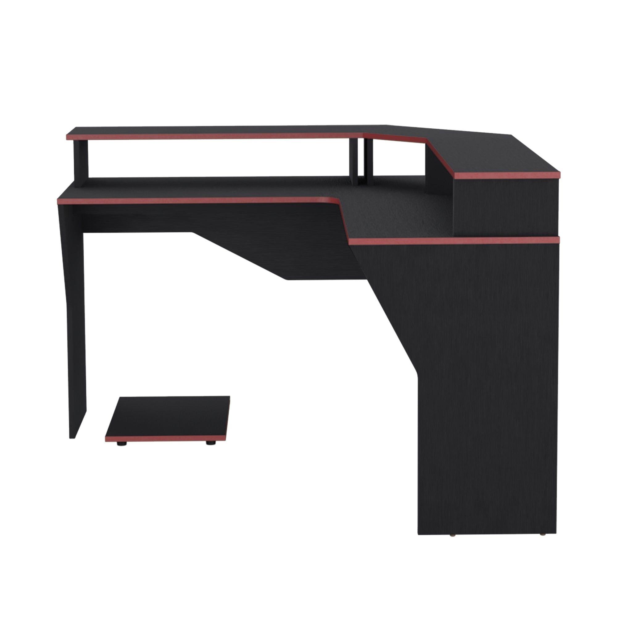 ESCRITORIO GAMER FM-046N - NEGRO CANTO ROJO-1