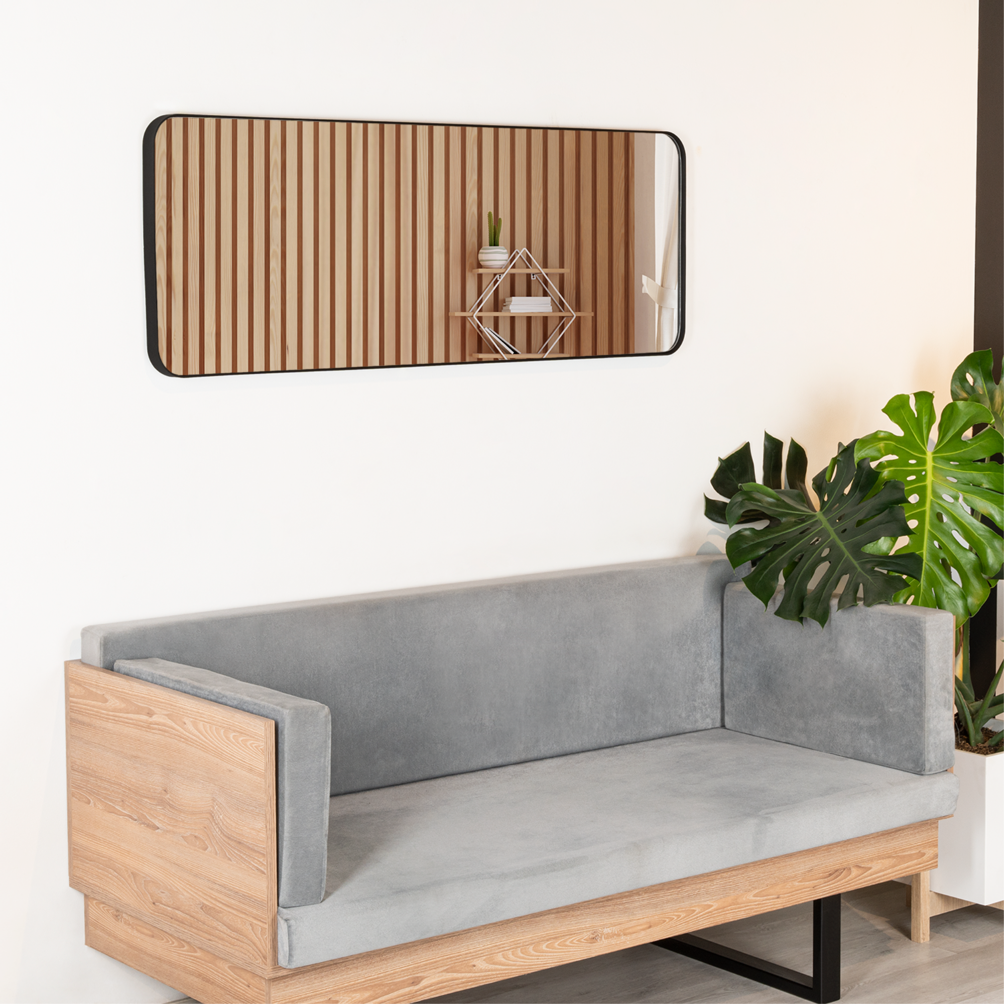 Espejo Loky Rectangular Marco Metalico 120x45 cm-5