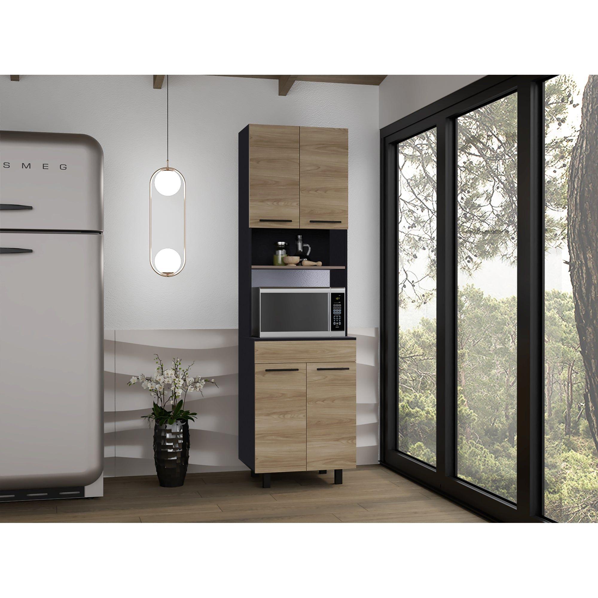 Mueble Para Microondas Café Claro 210X60X49,1 Cm-7