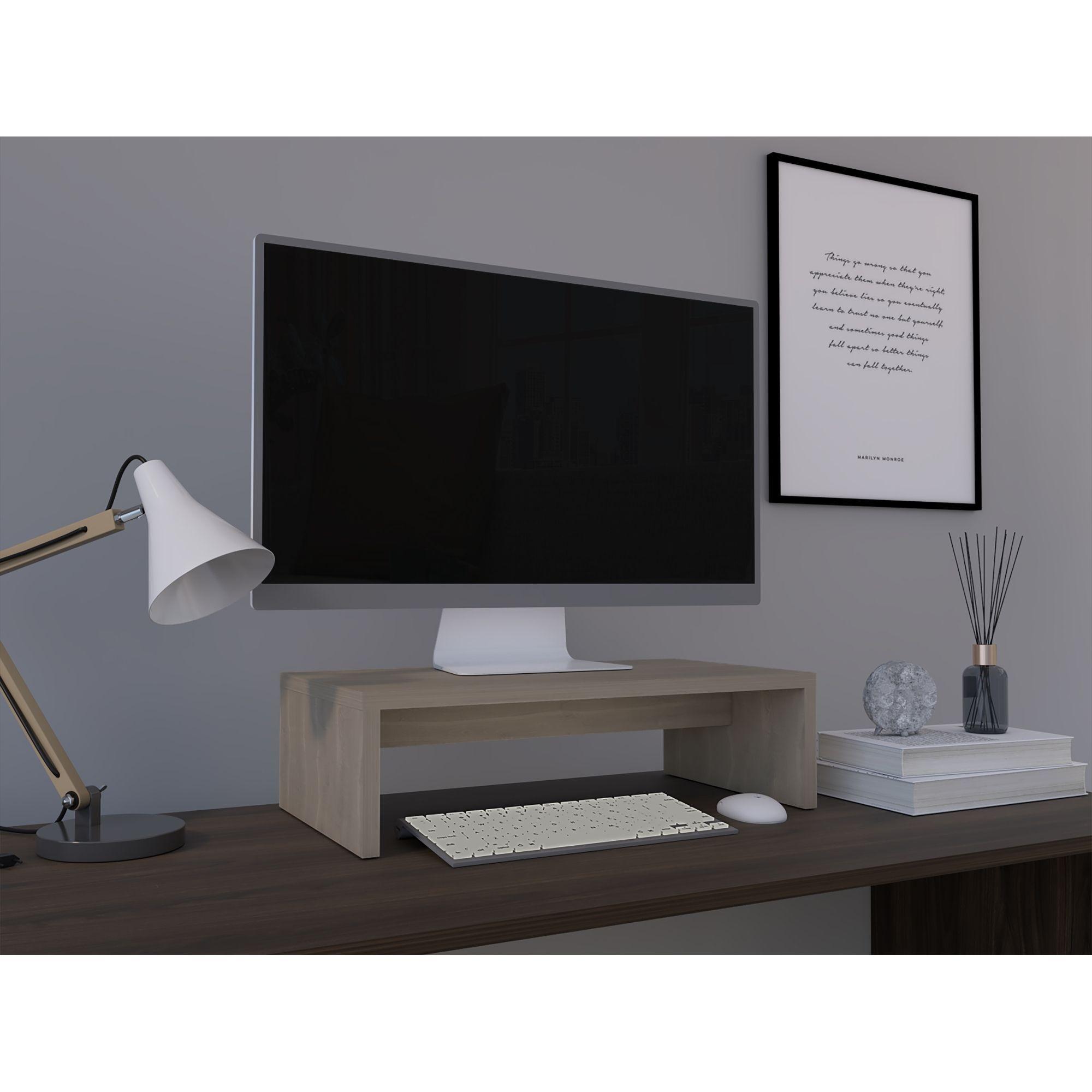 BASE DE MONITOR 13,9X48,3X26 CM FM-001C CAFÉ CLARO-4