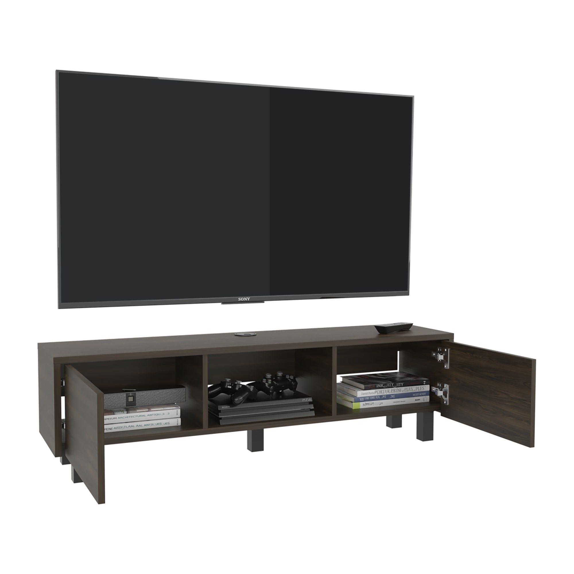 Mueble Para Tv 65" Fm 26,8X125,1X29,7 Cm Café Claro -2