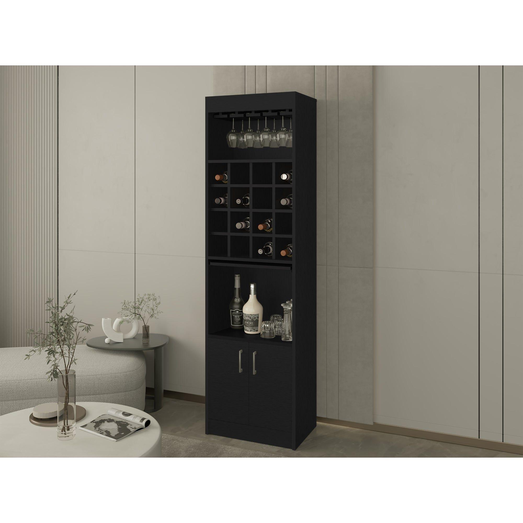 BAR ALTO 2 PUERTAS 16 BOTELLEROS FM-001N - NEGRO-4