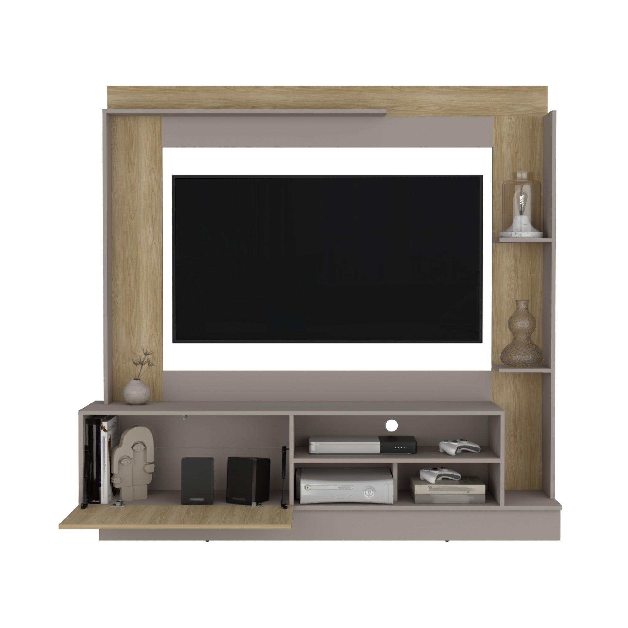 Estante Tv 70" 1 Puerta 180X175X39 Cm Café Claro-2