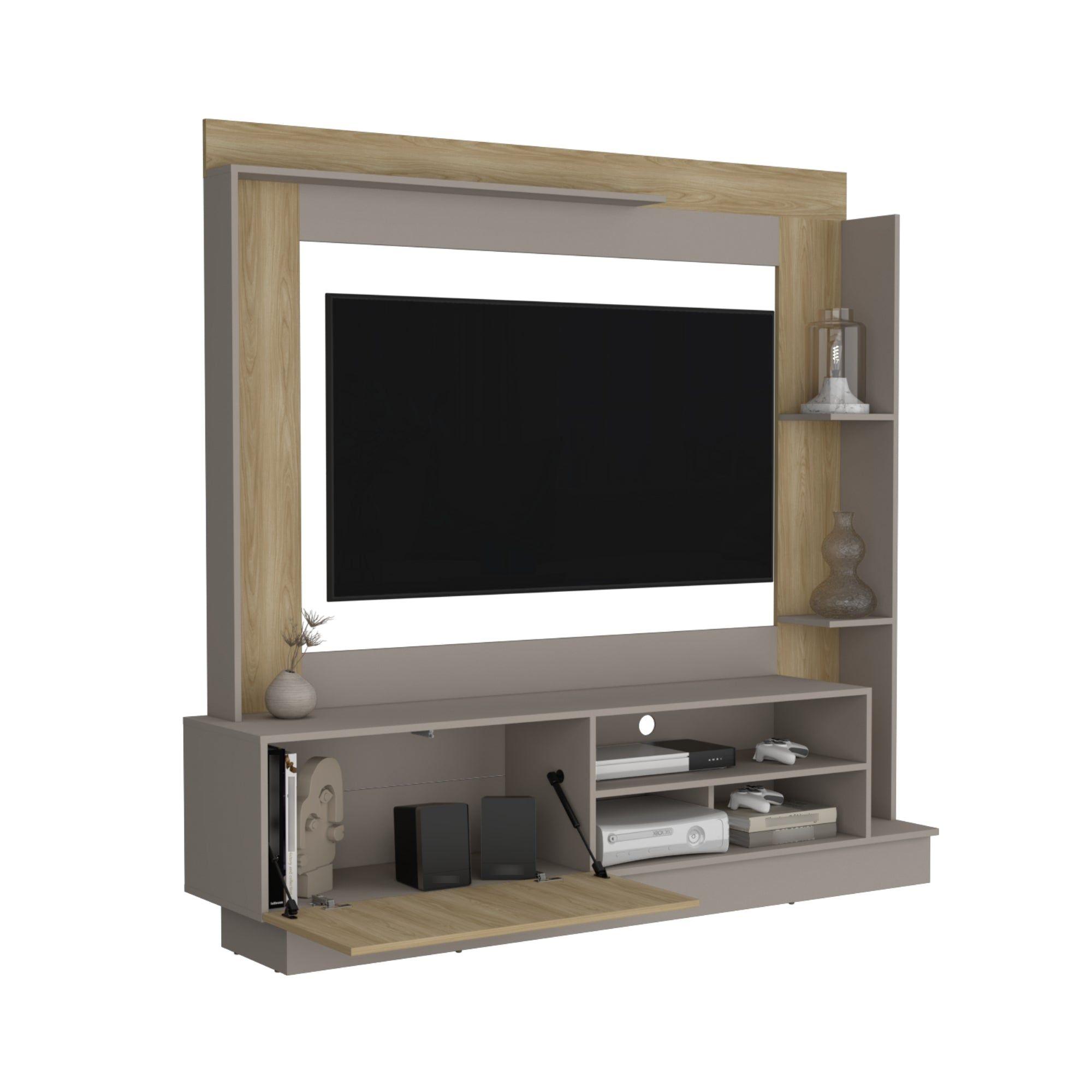 Estante Tv 70" 1 Puerta 180X175X39 Cm Café Claro-3
