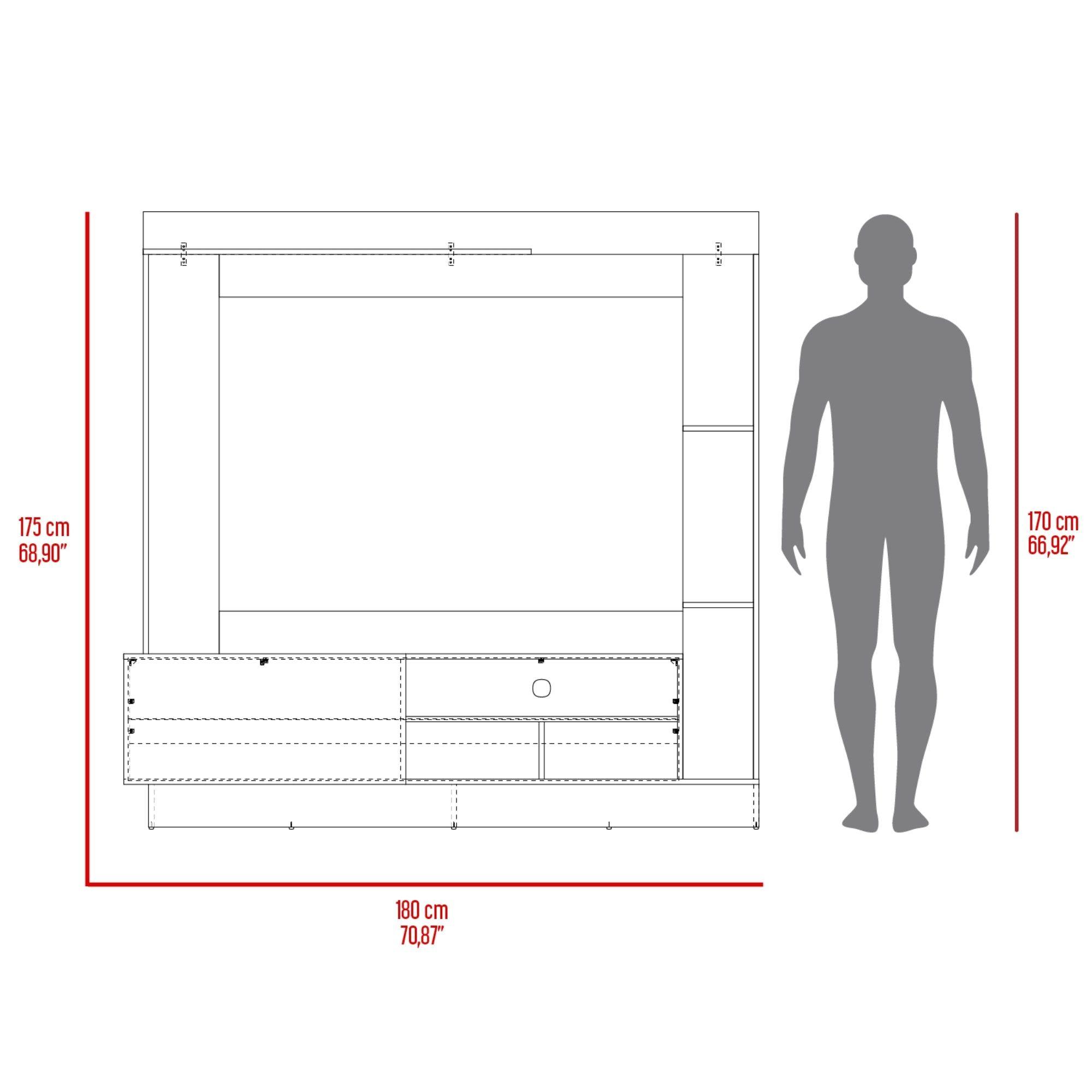 Estante Tv 70" 1 Puerta 180X175X39 Cm Café Claro-7