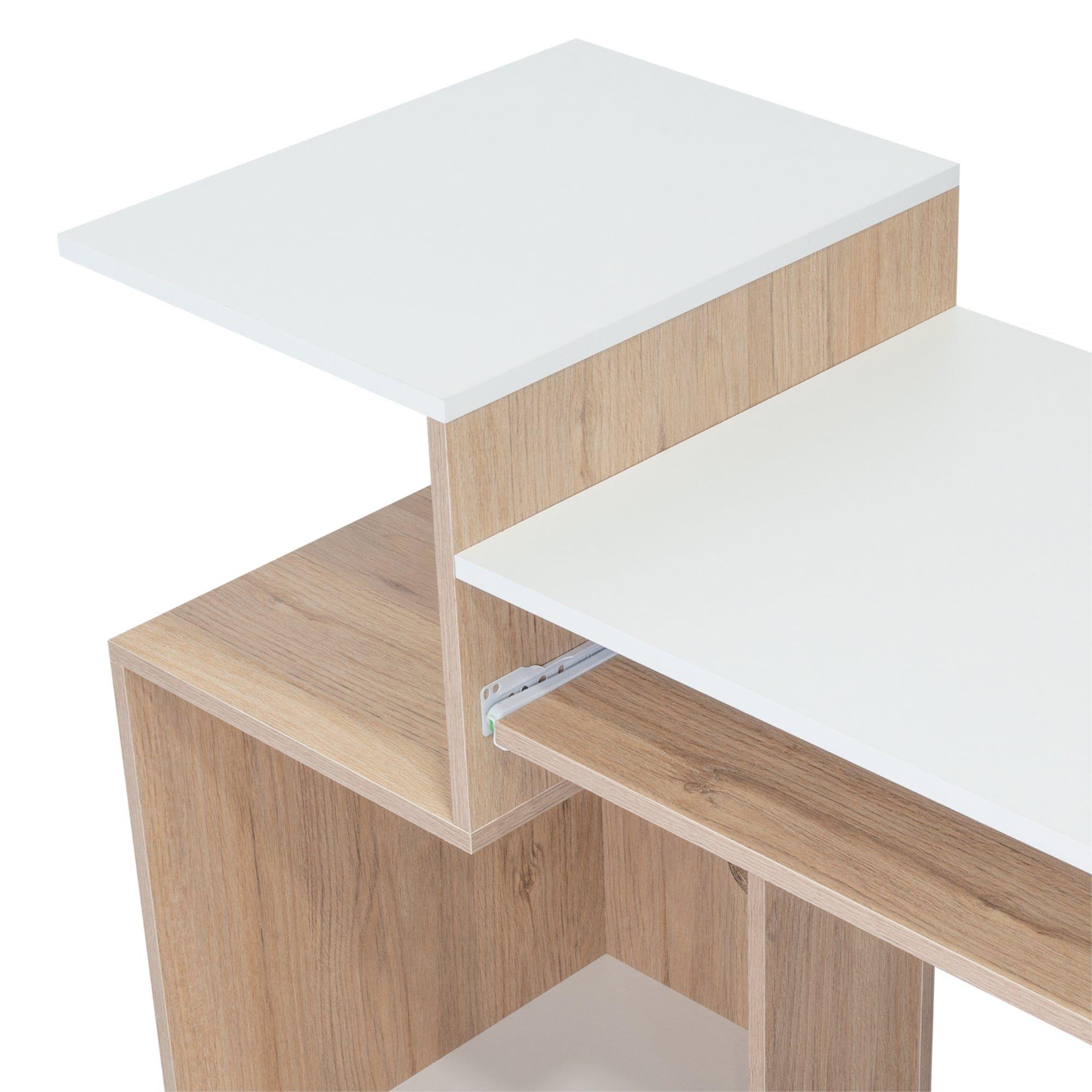 Escritorio Moderno Fm 81,5X120X46 Cm Café Claro Y Blanco-5