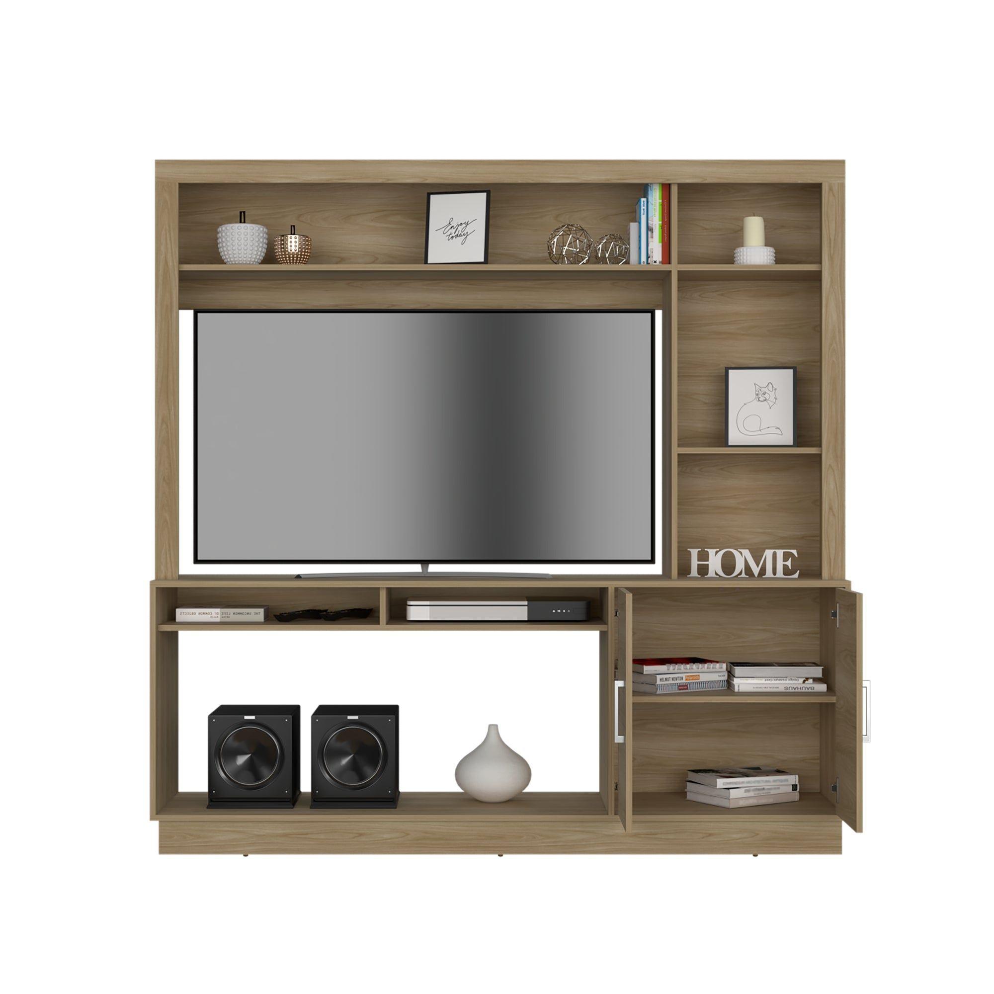 Estante Tv 55" 2 Puertas Café Claro-2