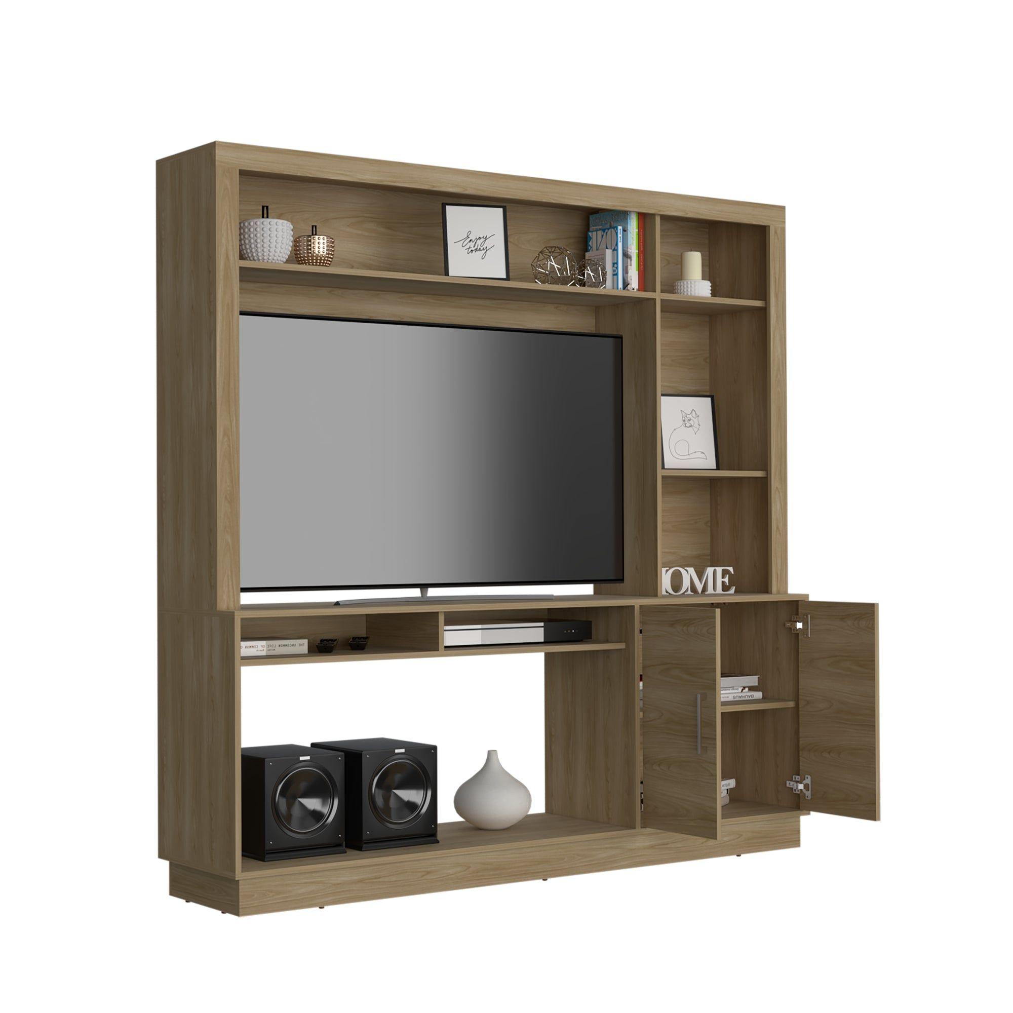 Estante Tv 55" 2 Puertas Café Claro-3