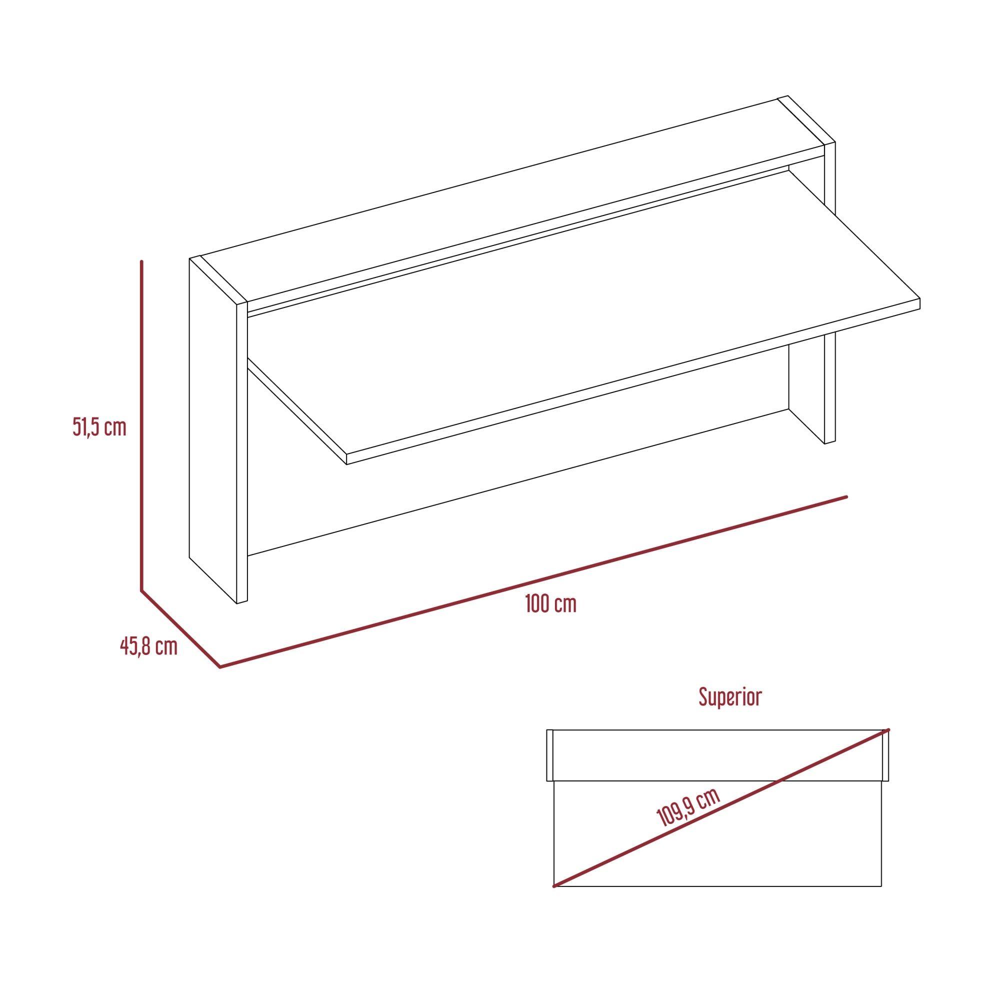 ESCRITORIO ABATIBLE DE PARED FM-040B BLANCO Y PLOMO-6
