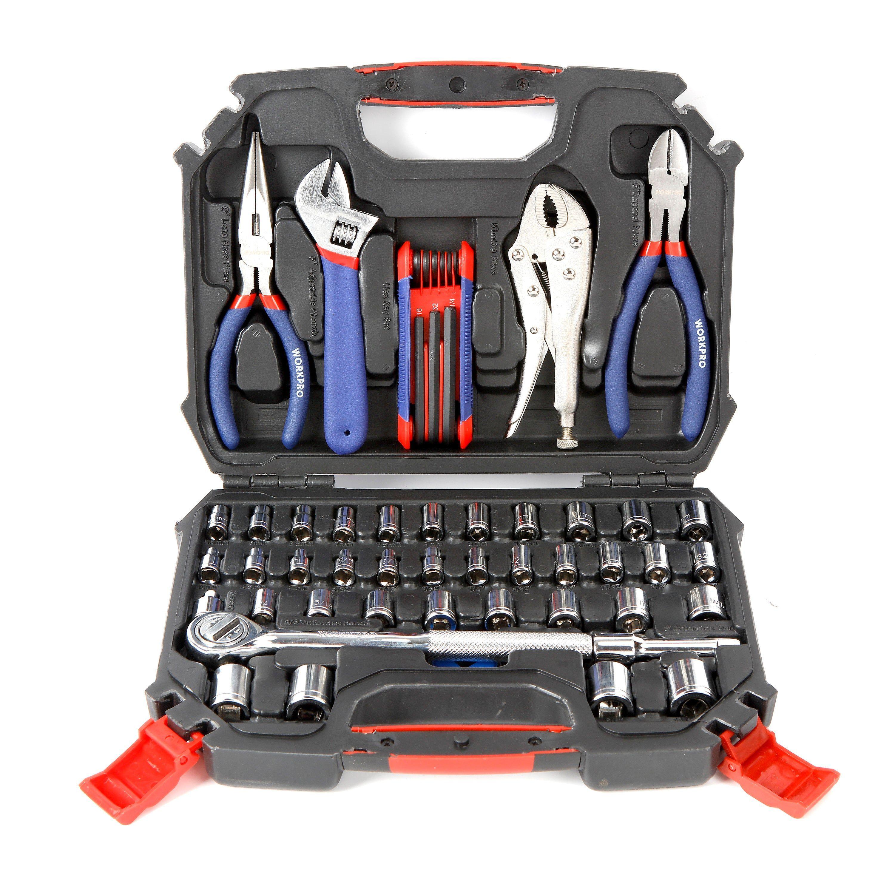 JUEGO SET DE HERRAMIENTAS MECÁNICAS CAJA PLÁSTICA 52 PIEZAS-0