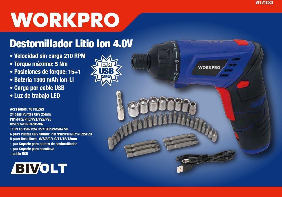 DESTORNILLADOR LITIO ION 4.0V 40 PIEZAS-3