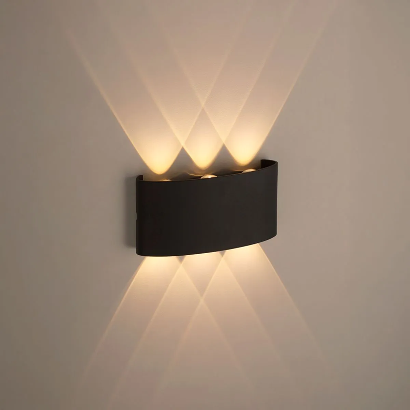 Aplique Led City Technolamp Luz Calida 6w 600lm Ip54 Negro-2